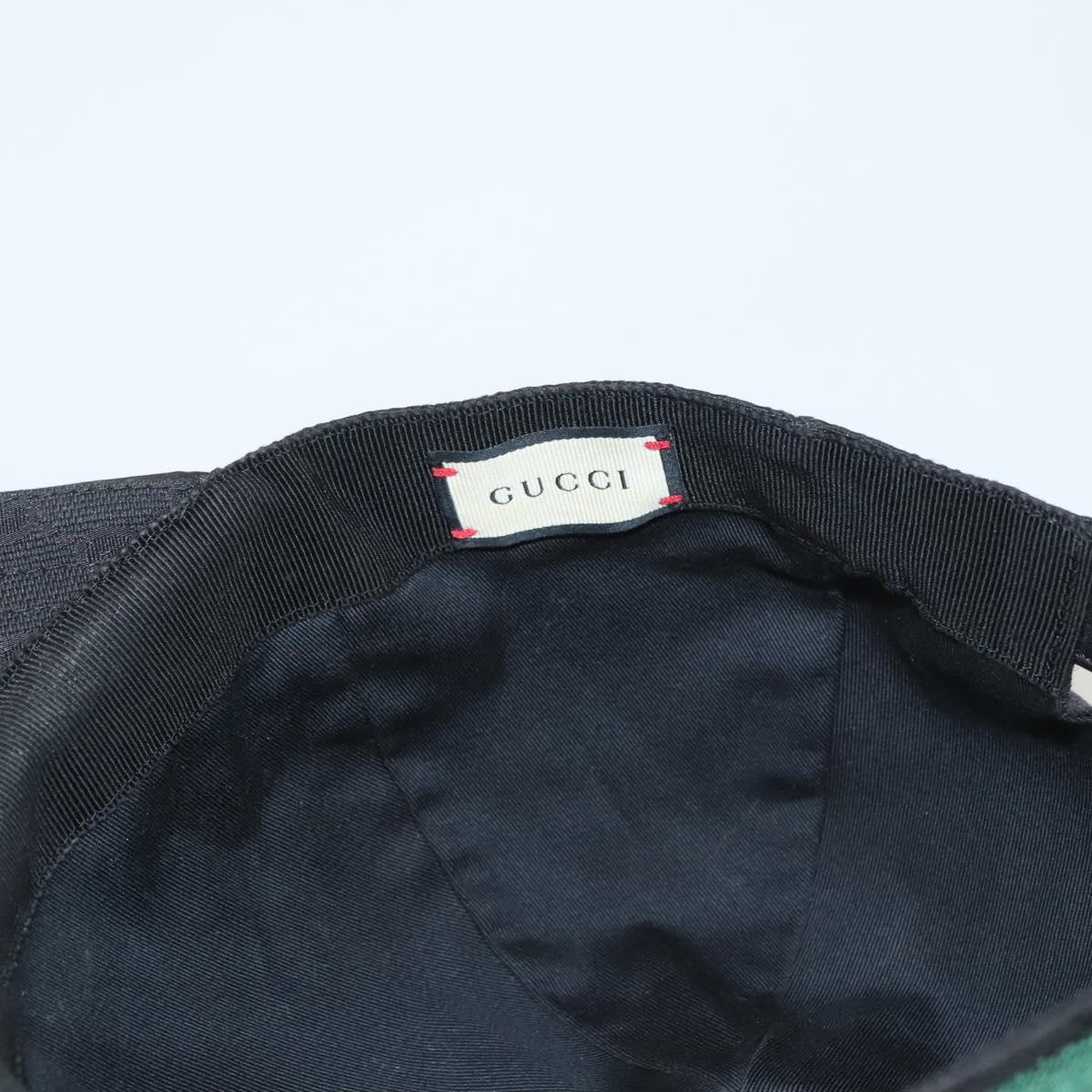 GUCCI Web Sherry Line Hat XL Black Green Red 200035 Auth ar13585