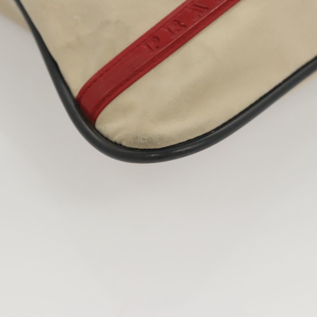 PRADA Sports Hand Bag Nylon Beige Auth ar13594
