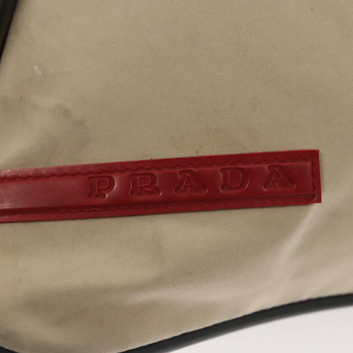PRADA Sports Hand Bag Nylon Beige Auth ar13594