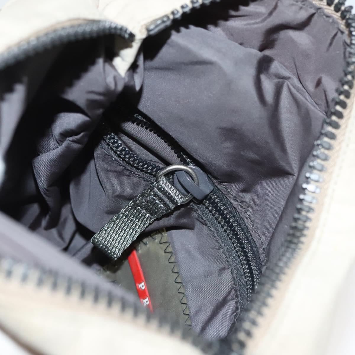 PRADA Sports Hand Bag Nylon Beige Auth ar13594