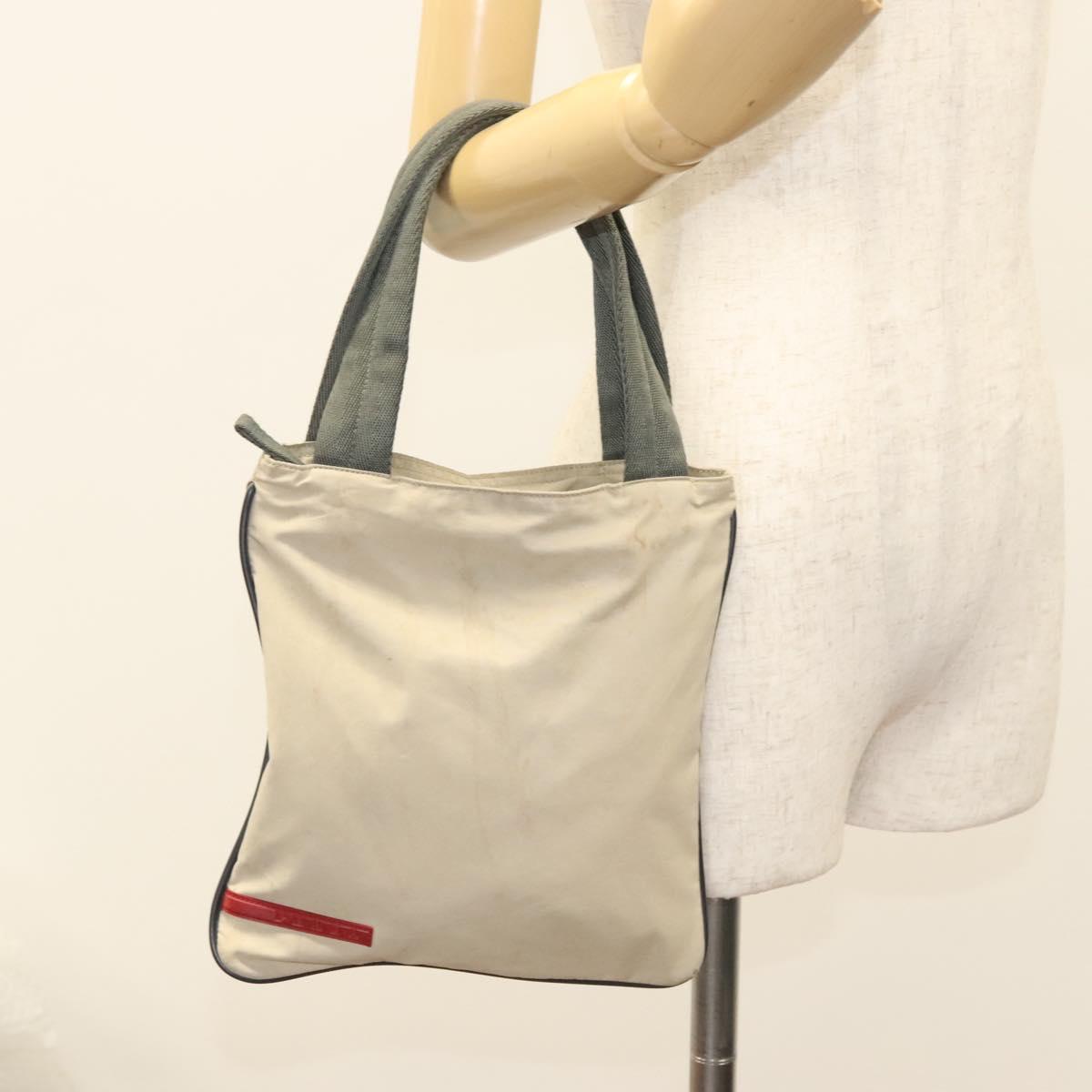 PRADA Sports Hand Bag Nylon Beige Auth ar13594