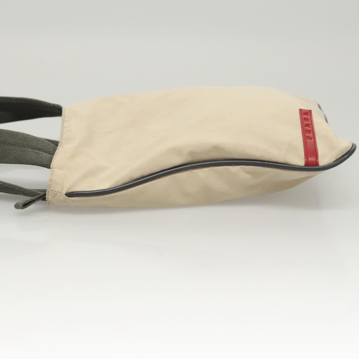 PRADA Sports Hand Bag Nylon Beige Auth ar13594