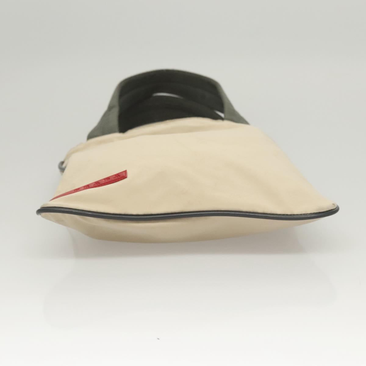 PRADA Sports Hand Bag Nylon Beige Auth ar13594