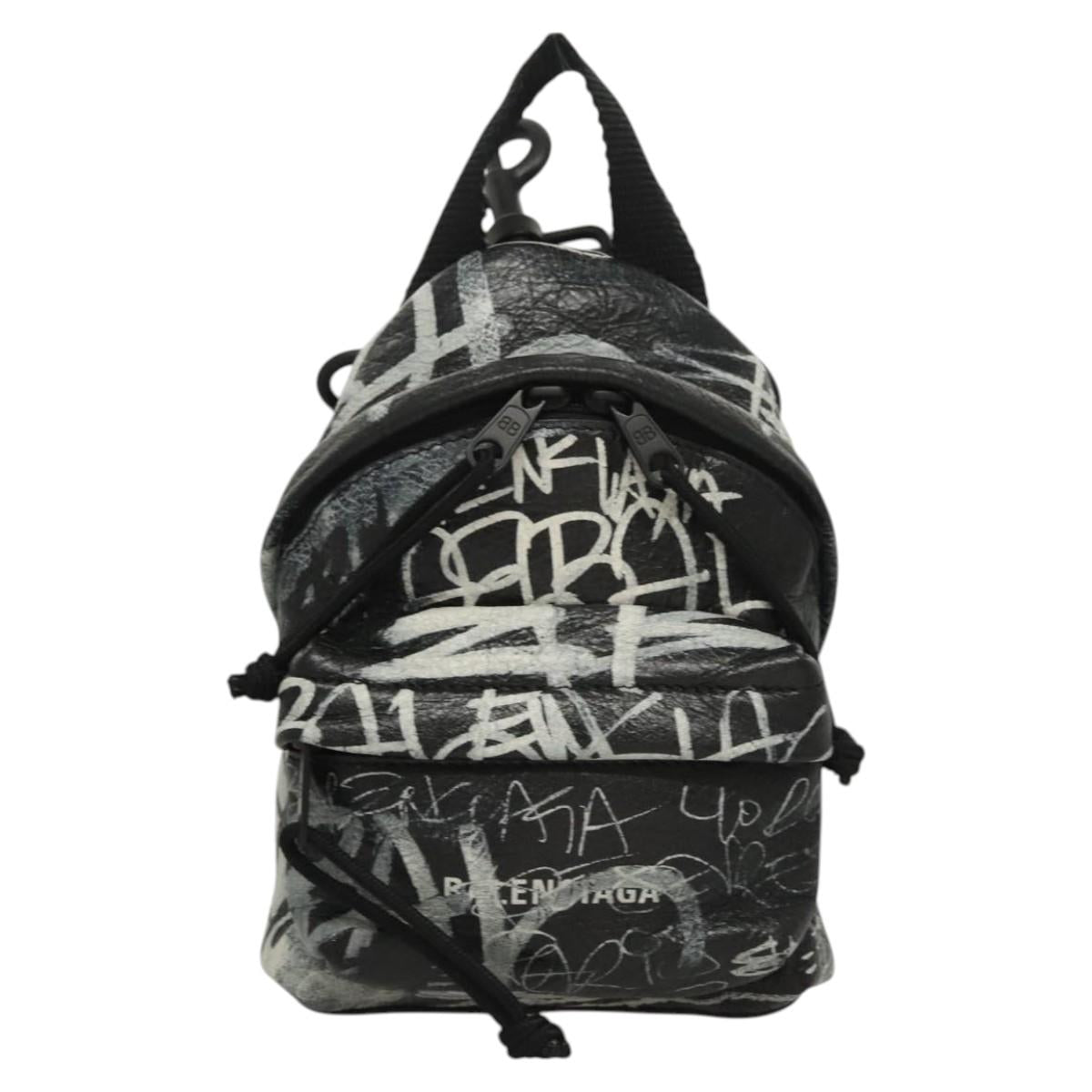BALENCIAGA Graffiti Explorer Mini Shoulder Bag Bag Black 656060 Auth ar13602V