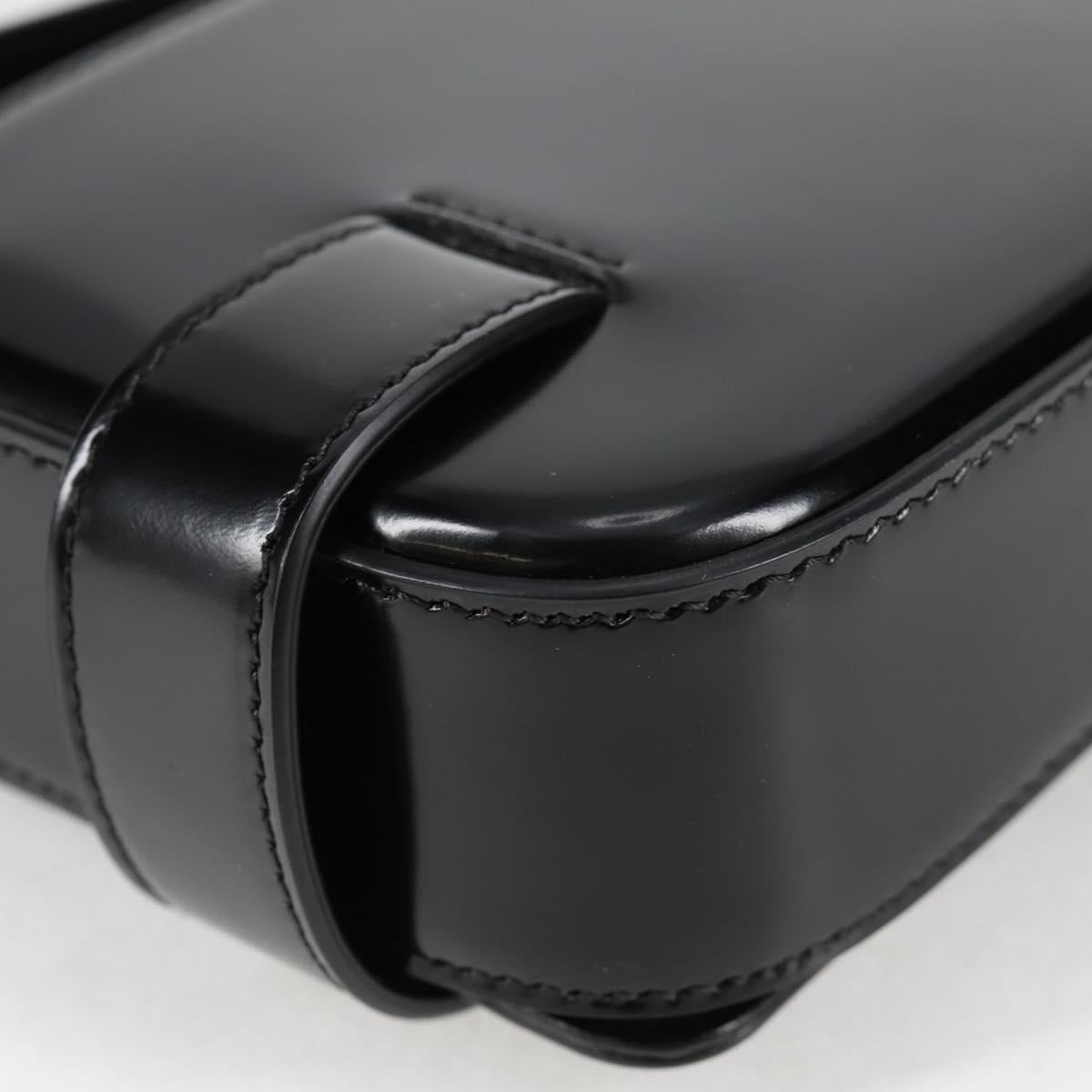 Salvatore Ferragamo Gancini Shoulder Bag Patent leather Black Auth ar13607V
