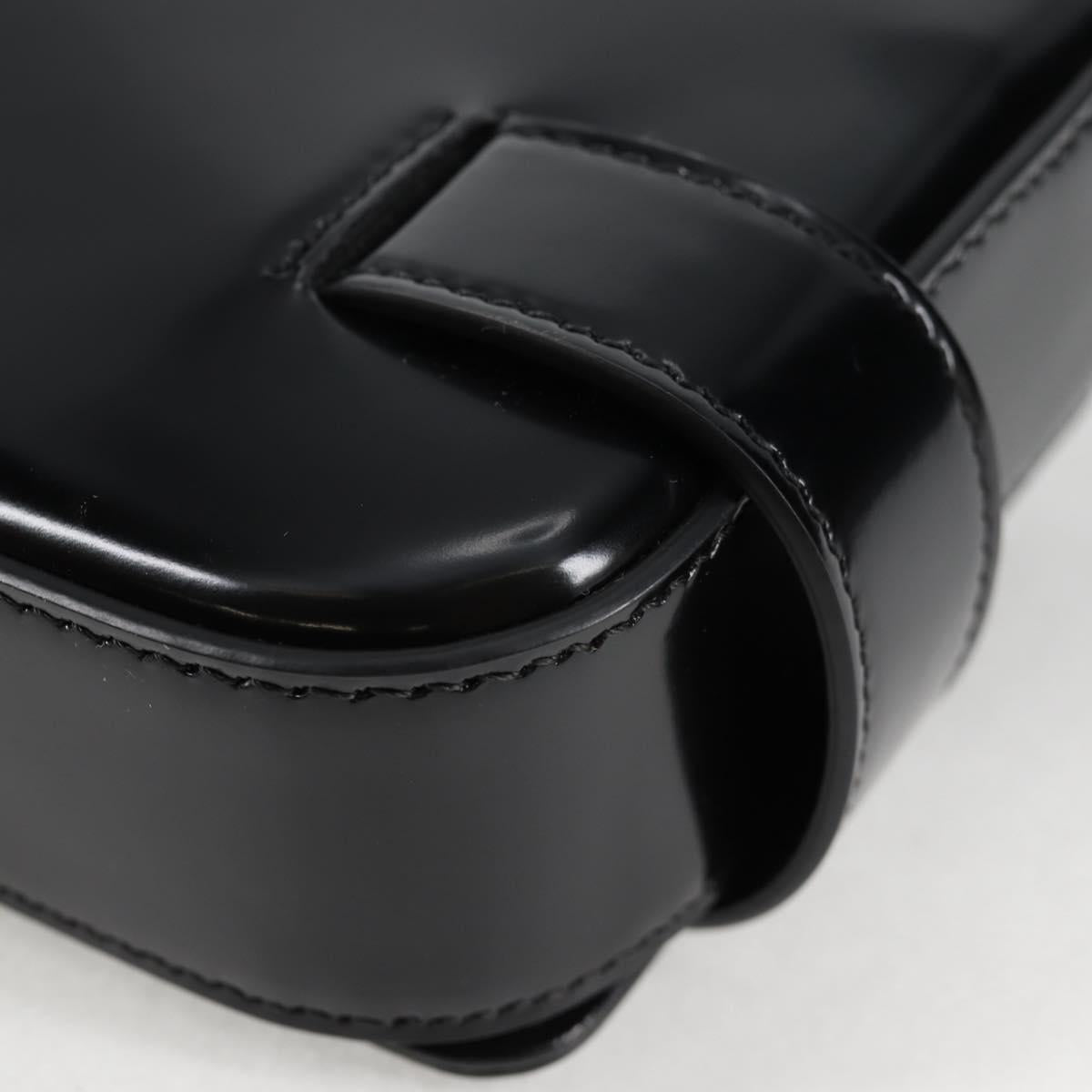 Salvatore Ferragamo Gancini Shoulder Bag Patent leather Black Auth ar13607V