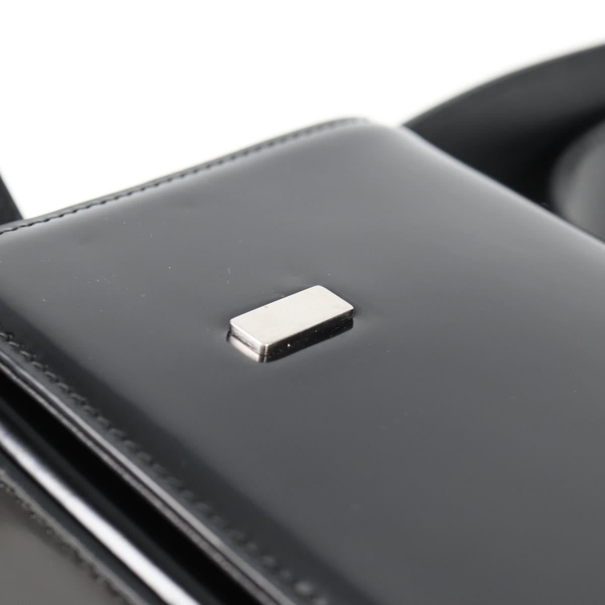 Salvatore Ferragamo Gancini Shoulder Bag Patent leather Black Auth ar13607A