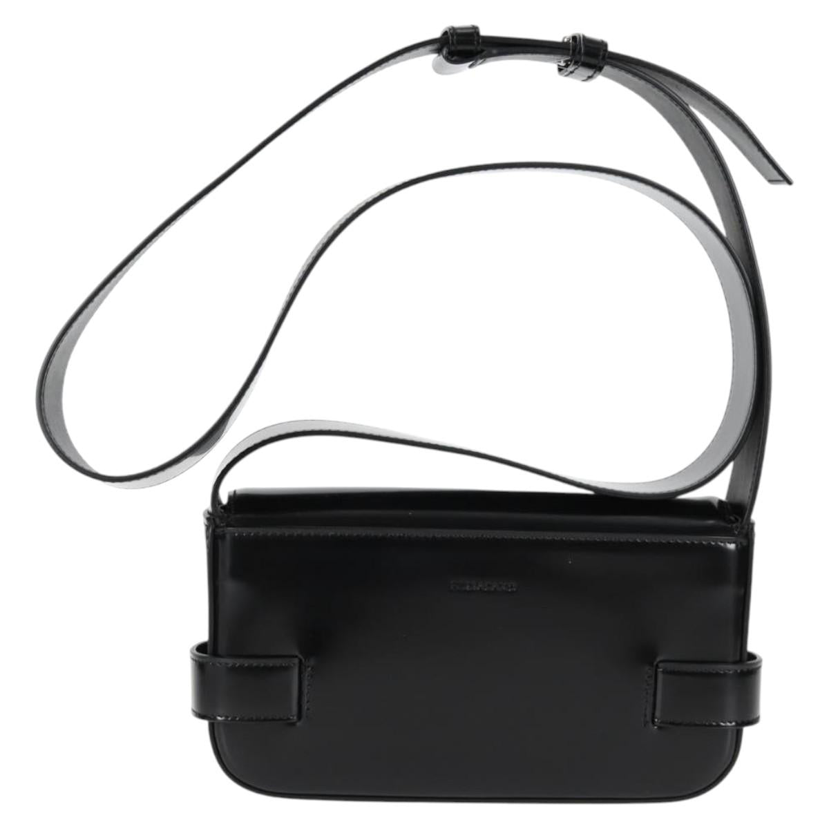 Salvatore Ferragamo Gancini Shoulder Bag Patent leather Black Auth ar13607A
