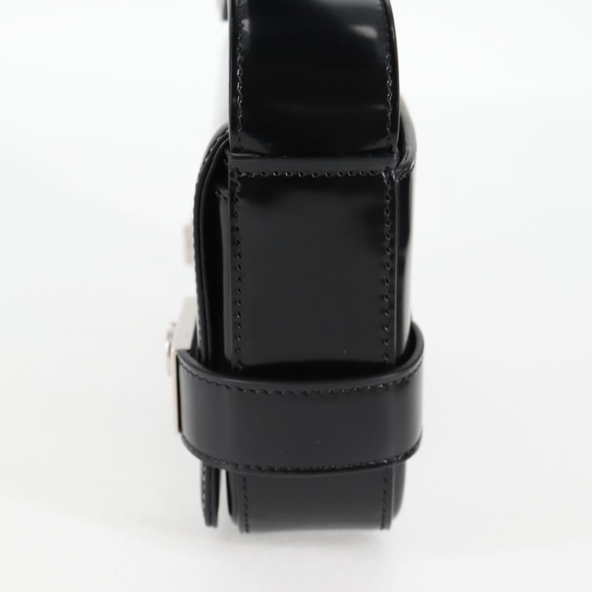 Salvatore Ferragamo Gancini Shoulder Bag Patent leather Black Auth ar13607A