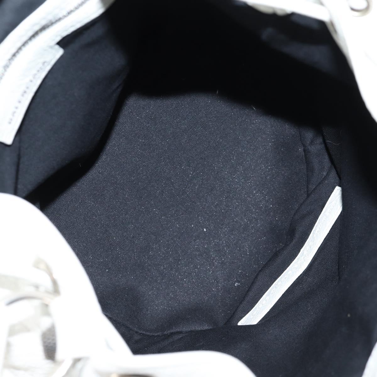 BALENCIAGA Le Cagole XS Hand Bag Leather 2way White Silver 702432 Auth ar13609AM
