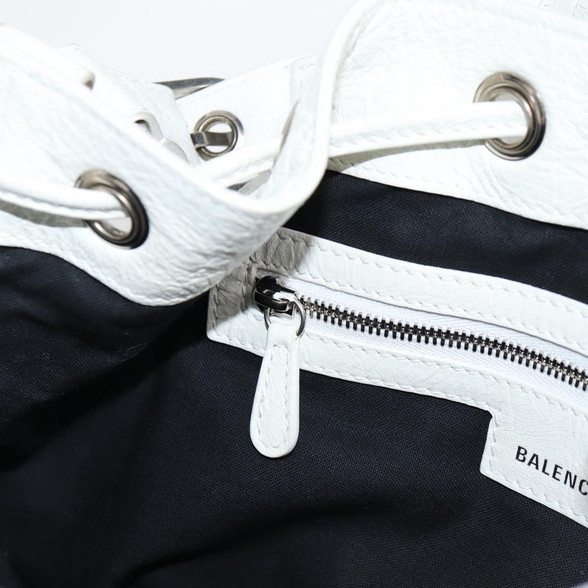 BALENCIAGA Le Cagole XS Hand Bag Leather 2way White Silver 702432 Auth ar13609AM