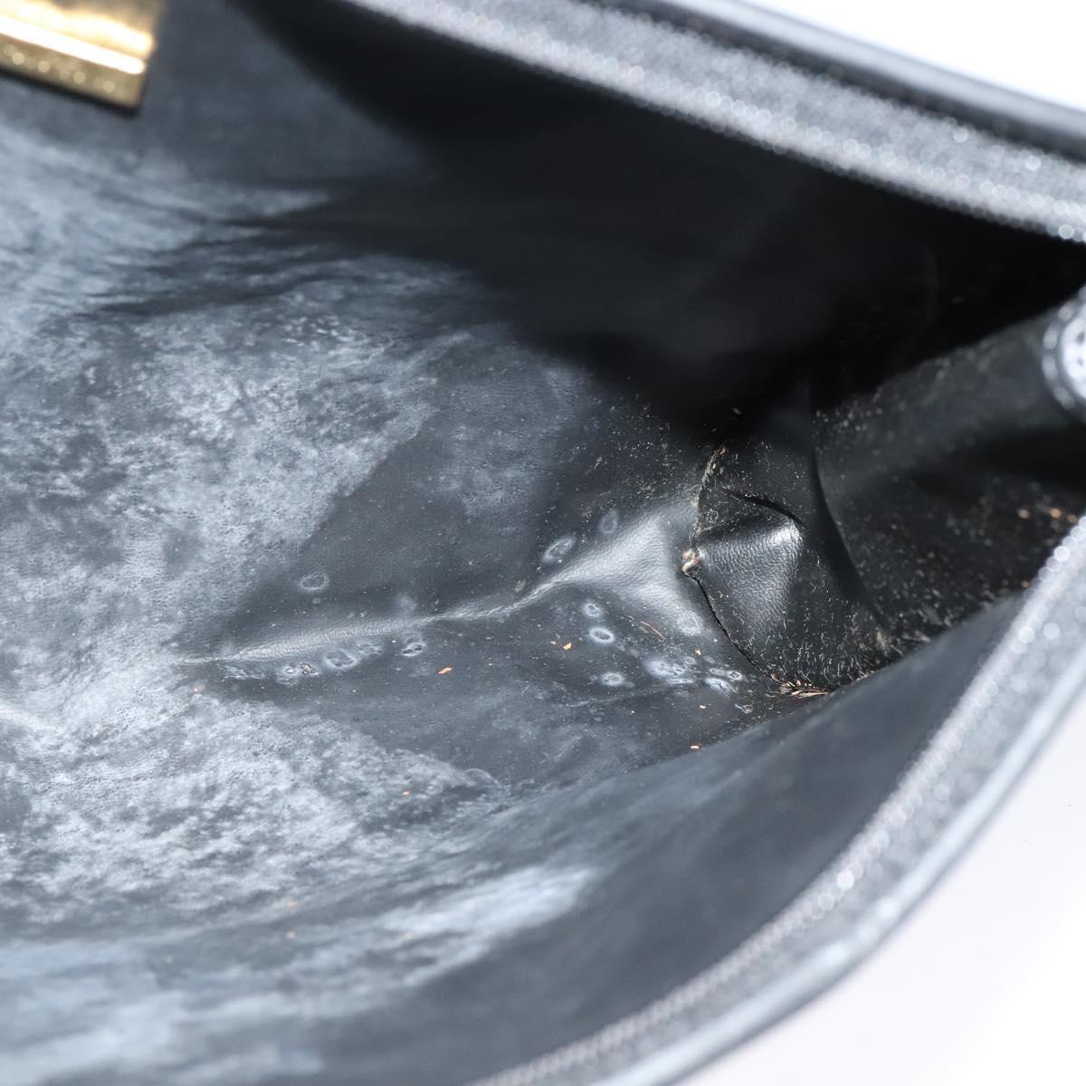 SAINT LAURENT Clutch Bag PVC Canvas Black Auth ar13616