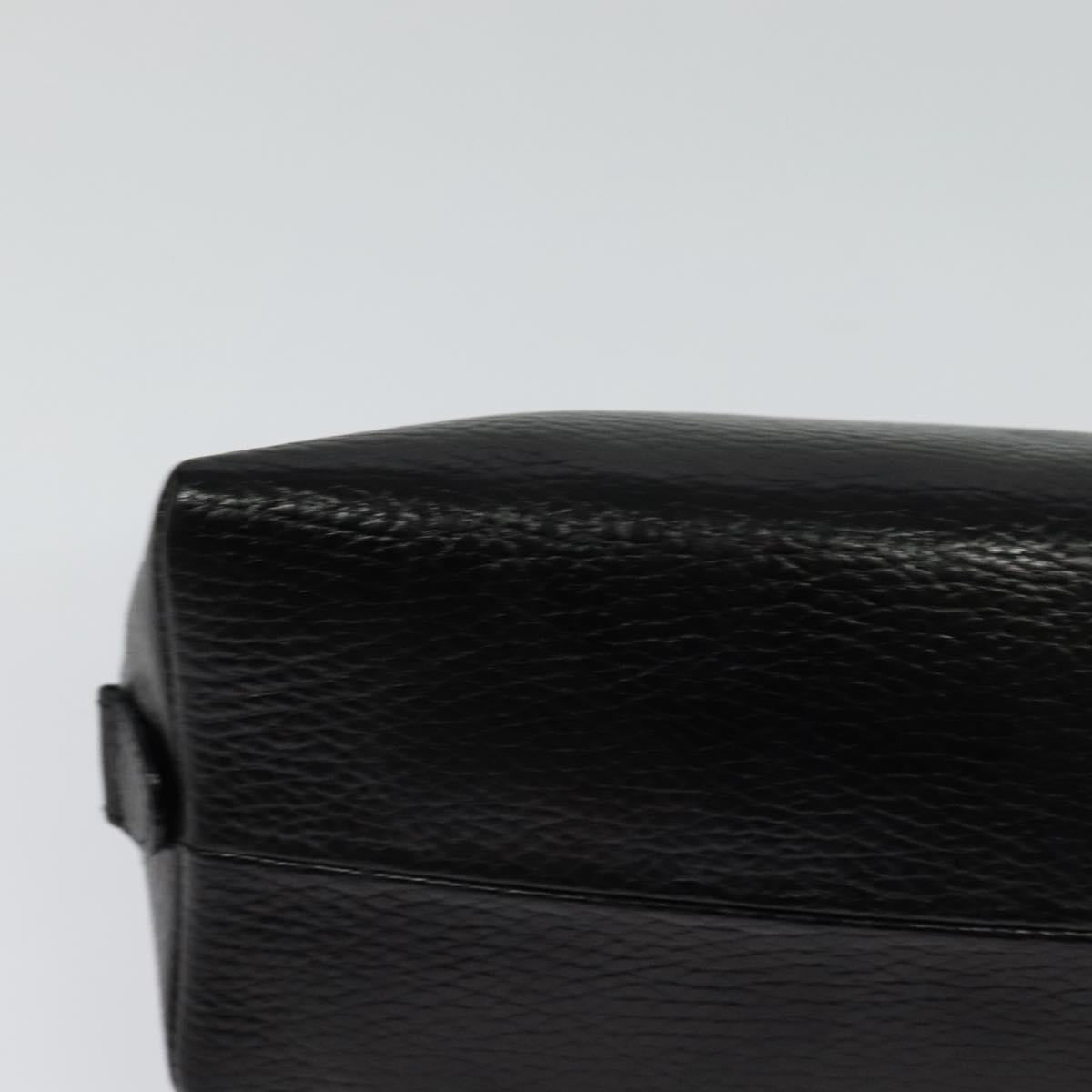 Gianni Versace Clutch Bag Leather Black Gold Auth ar13622