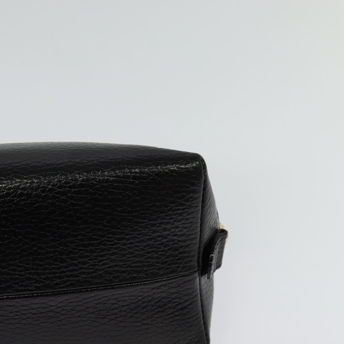 Gianni Versace Clutch Bag Leather Black Gold Auth ar13622