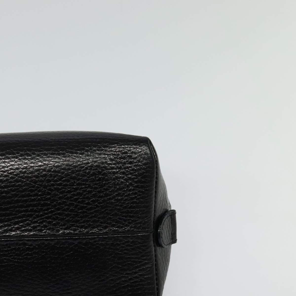 Gianni Versace Clutch Bag Leather Black Gold Auth ar13622