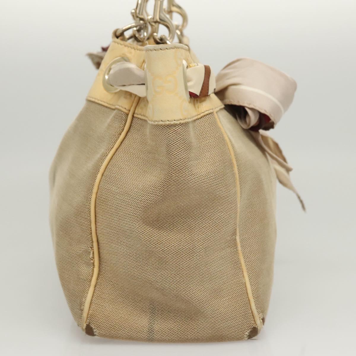 GUCCI GG Canvas Guccissima Bag Leather Canvas Outlet Beige Gold Auth ar13634