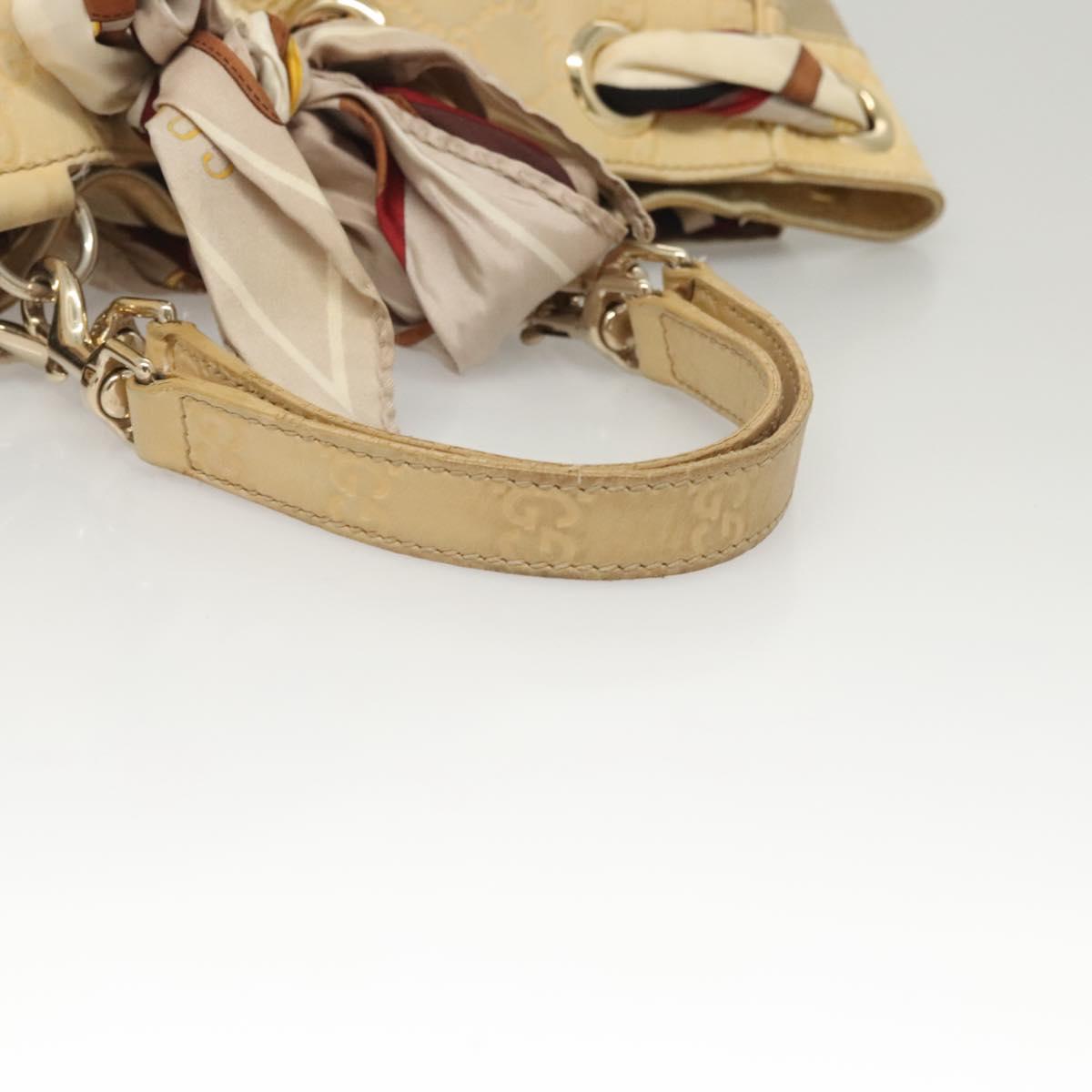 GUCCI GG Canvas Guccissima Bag Leather Canvas Outlet Beige Gold Auth ar13634