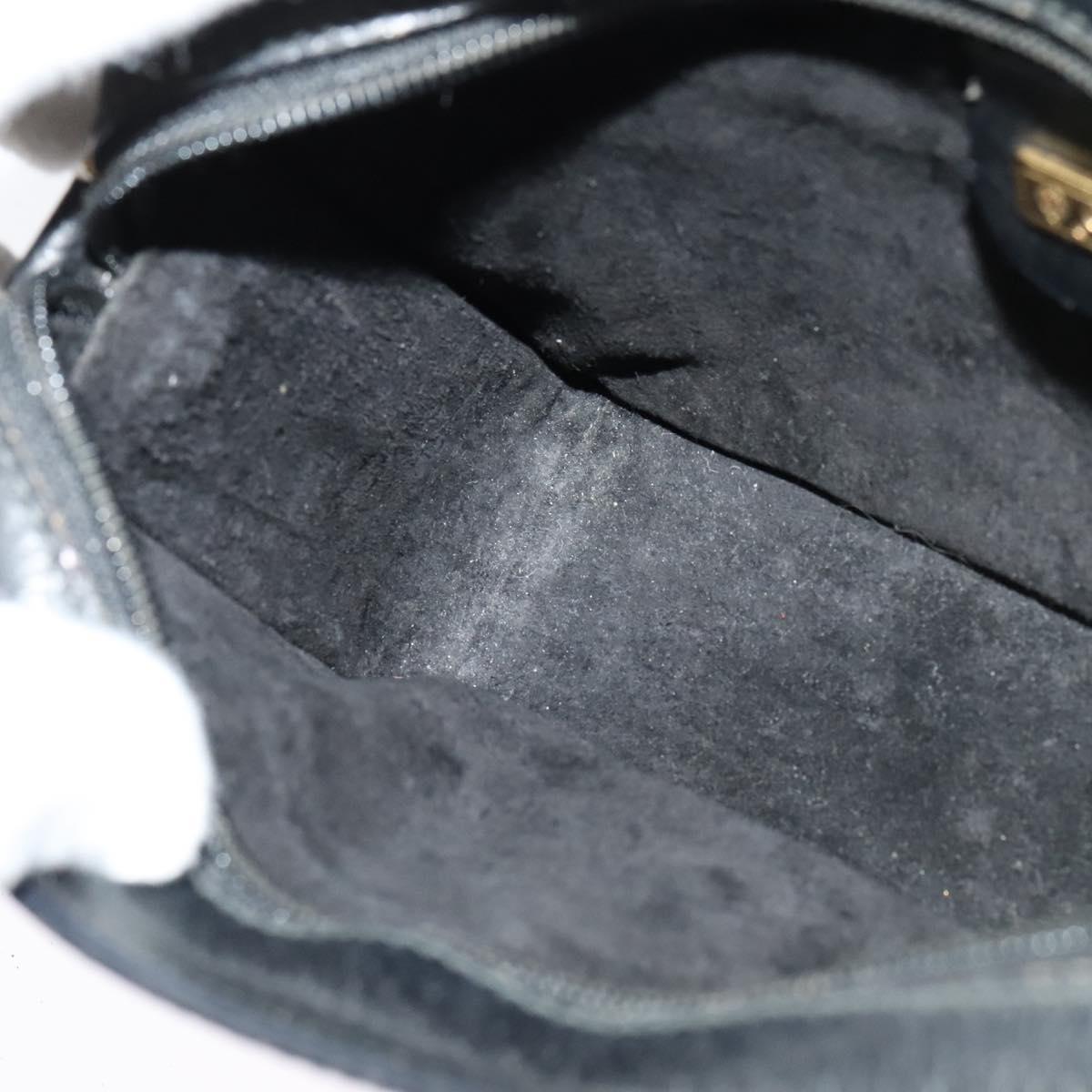 GUCCI Shoulder Bag Leather Black Gold 007 256 0051 Auth ar13650