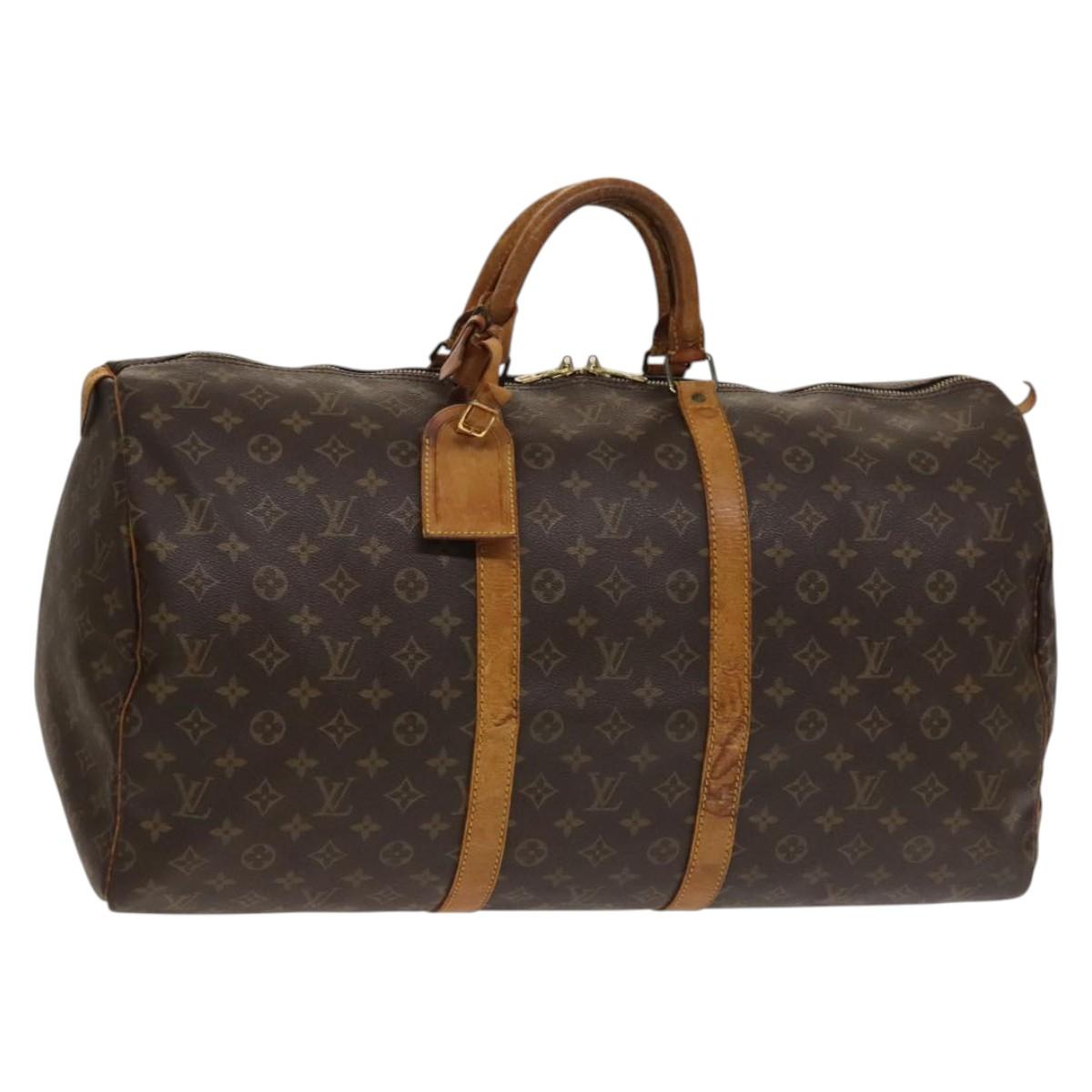 LOUIS VUITTON Monogram Keepall 55 Boston Bag M41424 LV Auth ar13669