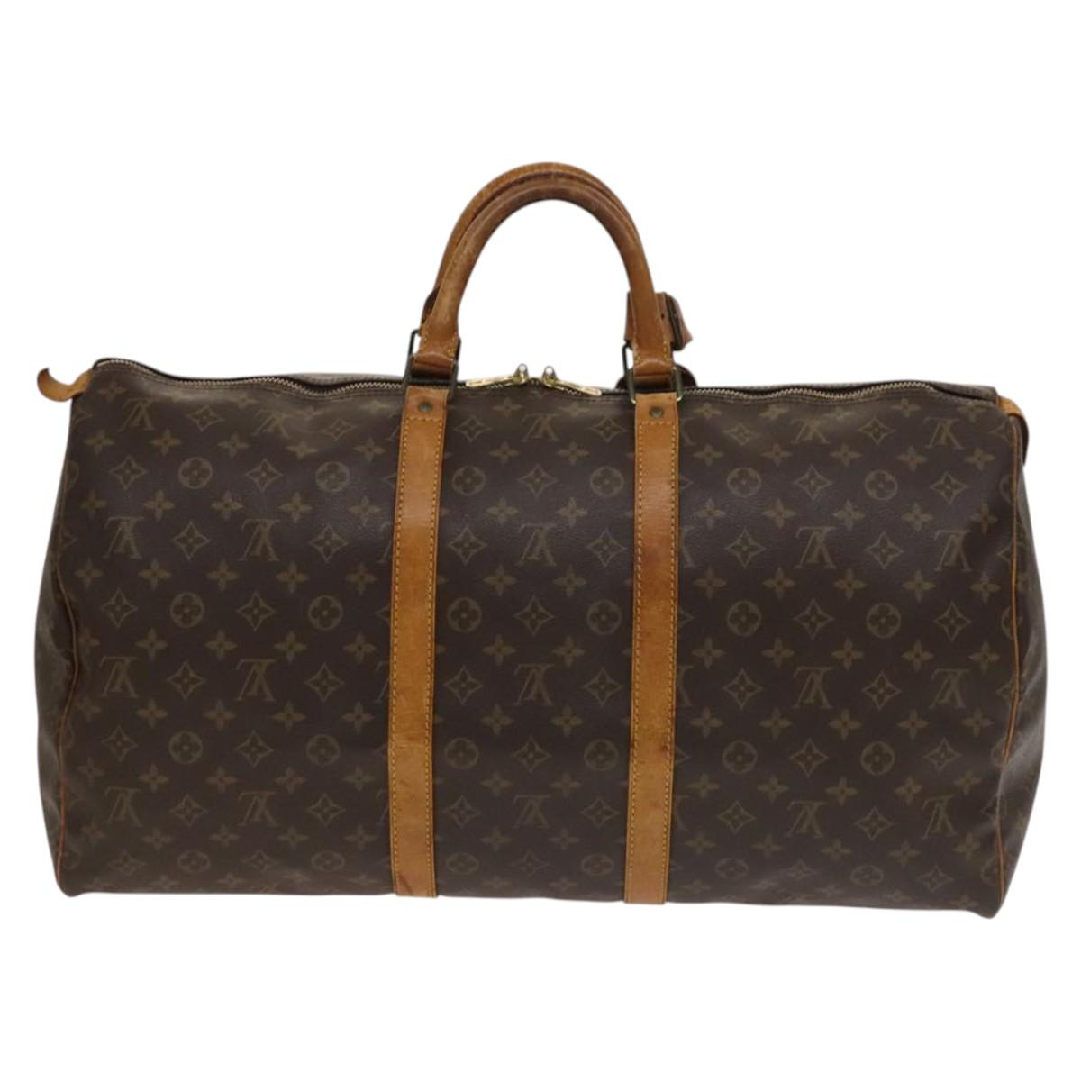 LOUIS VUITTON Monogram Keepall 55 Boston Bag M41424 LV Auth ar13669