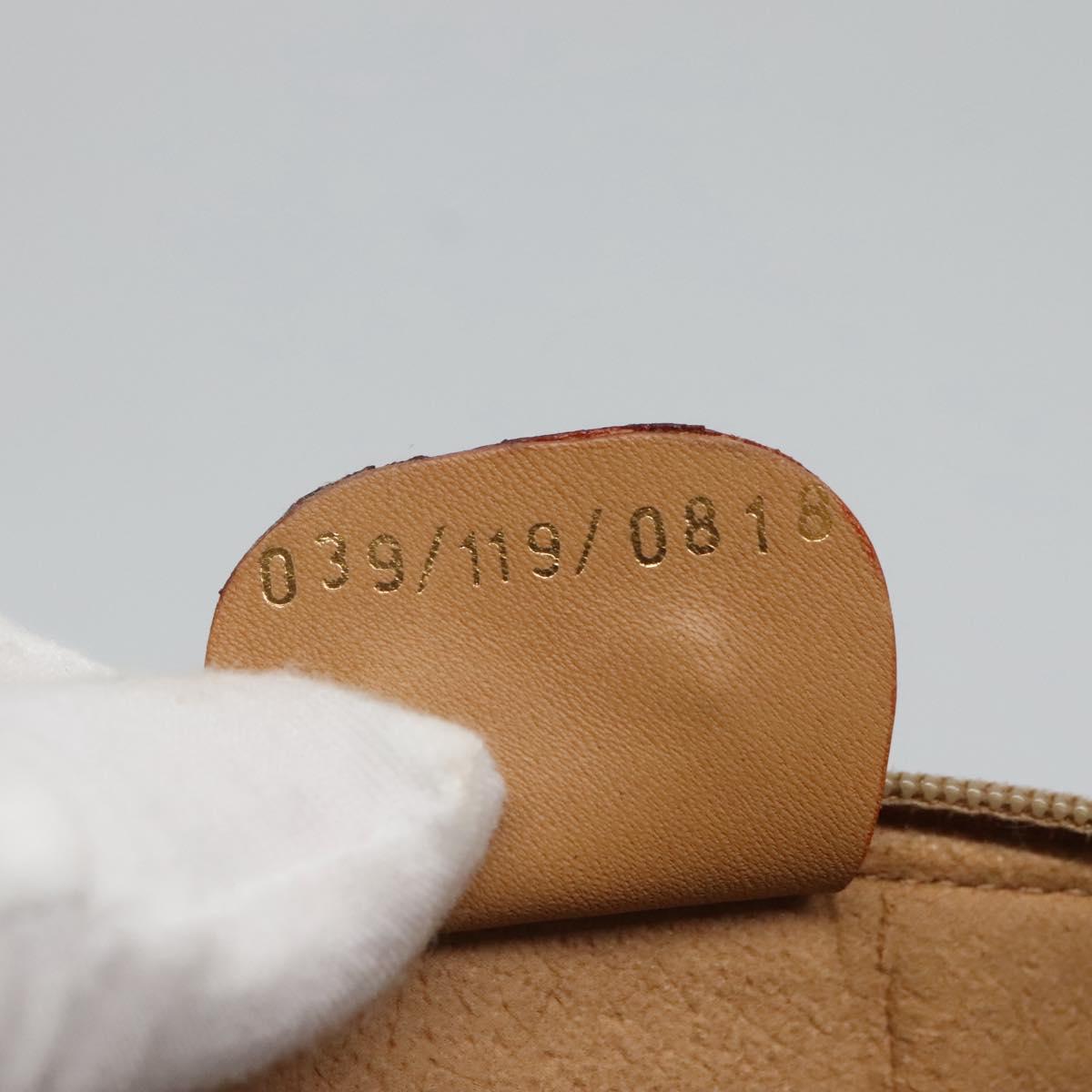 GUCCI Micro GG Supreme Pouch PVC Leather Beige Gold 039 119 0818 Auth ar13674