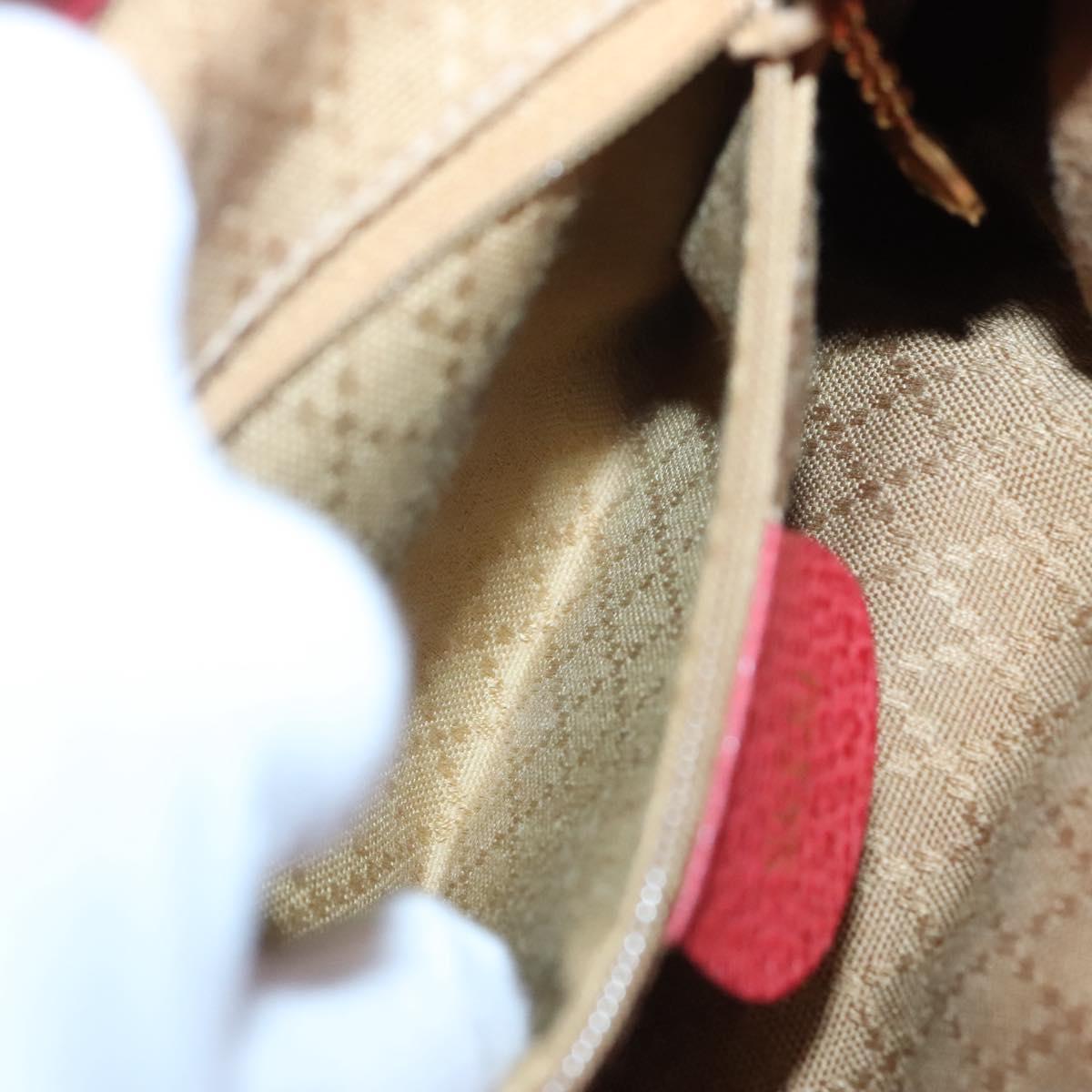 GUCCI Bamboo Backpack Suede Leather Red Gold 003 58 0030 Auth ar13675