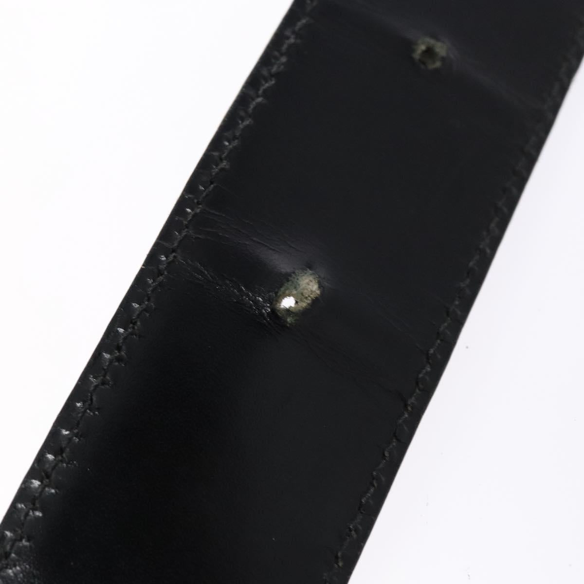 GUCCI GG Canvas Guccissima Belt Leather 39.4"" Black 114984 Auth ar13683