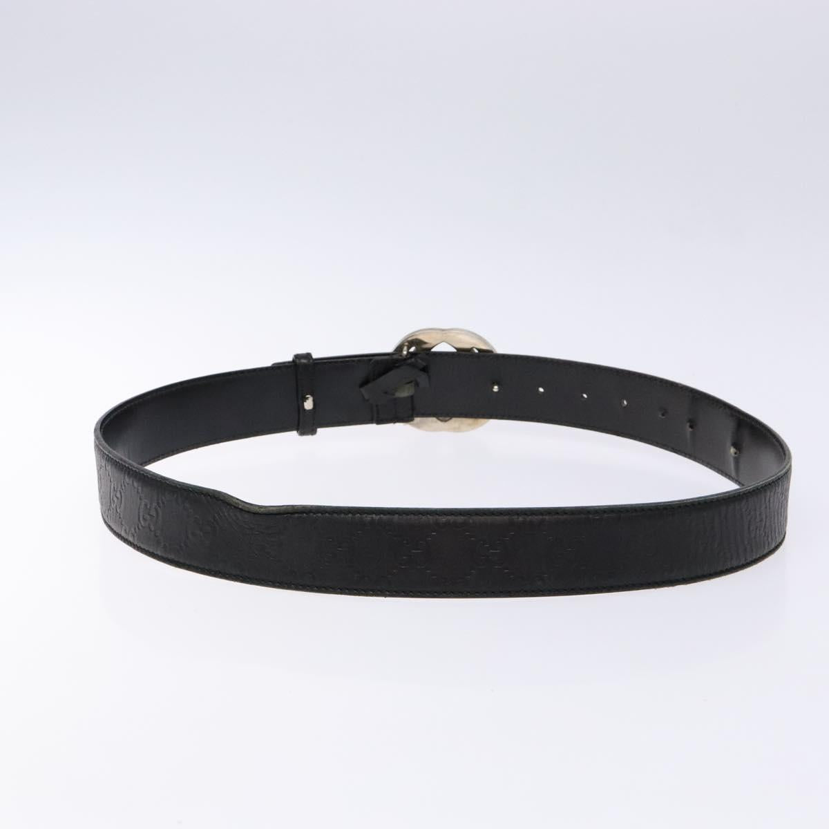 GUCCI GG Canvas Guccissima Belt Leather 39.4"" Black 114984 Auth ar13683