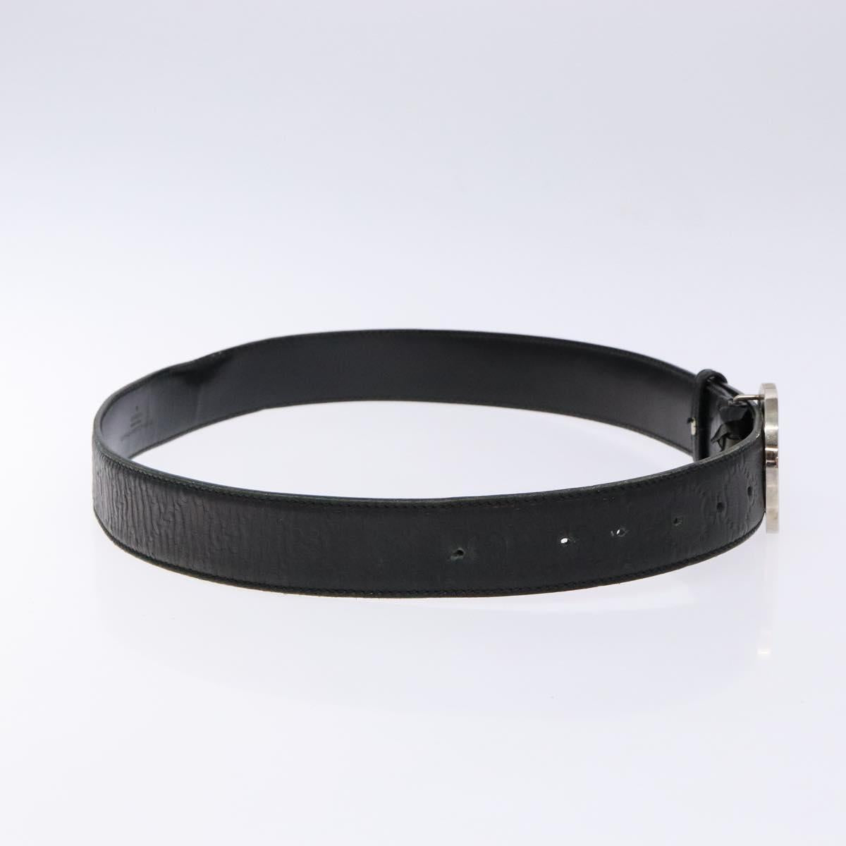 GUCCI GG Canvas Guccissima Belt Leather 39.4"" Black 114984 Auth ar13683