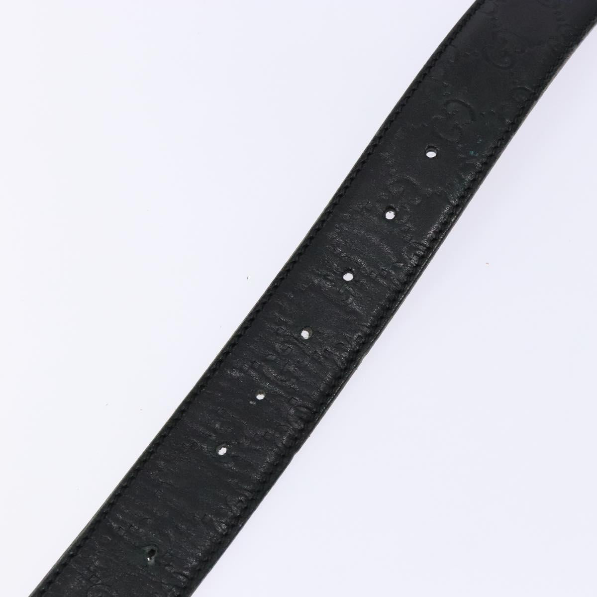 GUCCI GG Canvas Guccissima Belt Leather 39.4"" Black 114984 Auth ar13683