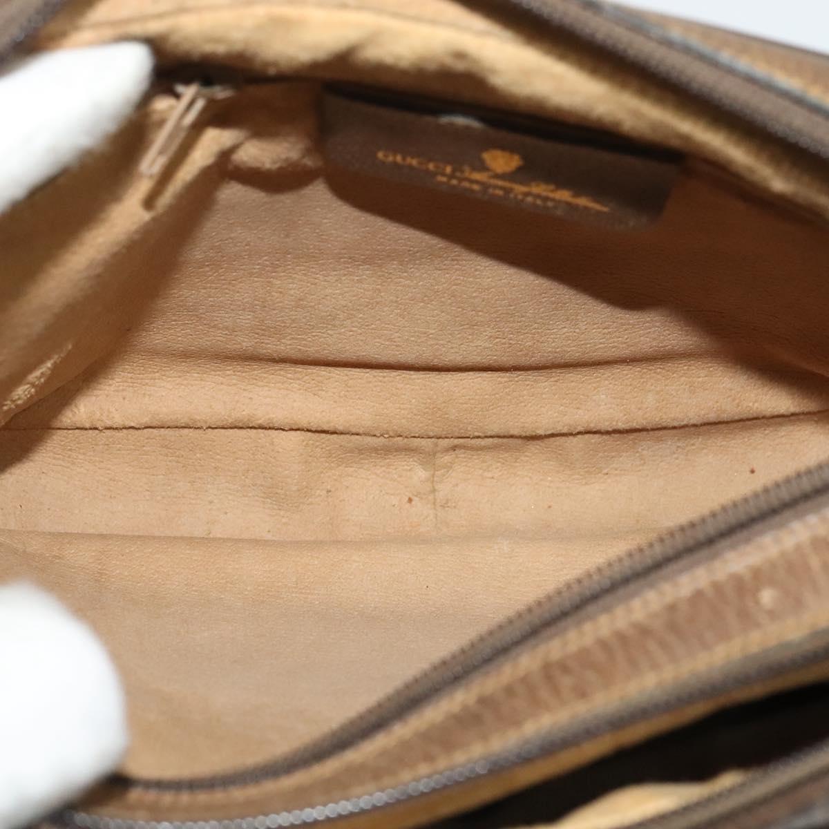 GUCCI GG Supreme Web Sherry Line Bag PVC Beige Gold 904 02 049 Auth ar13697