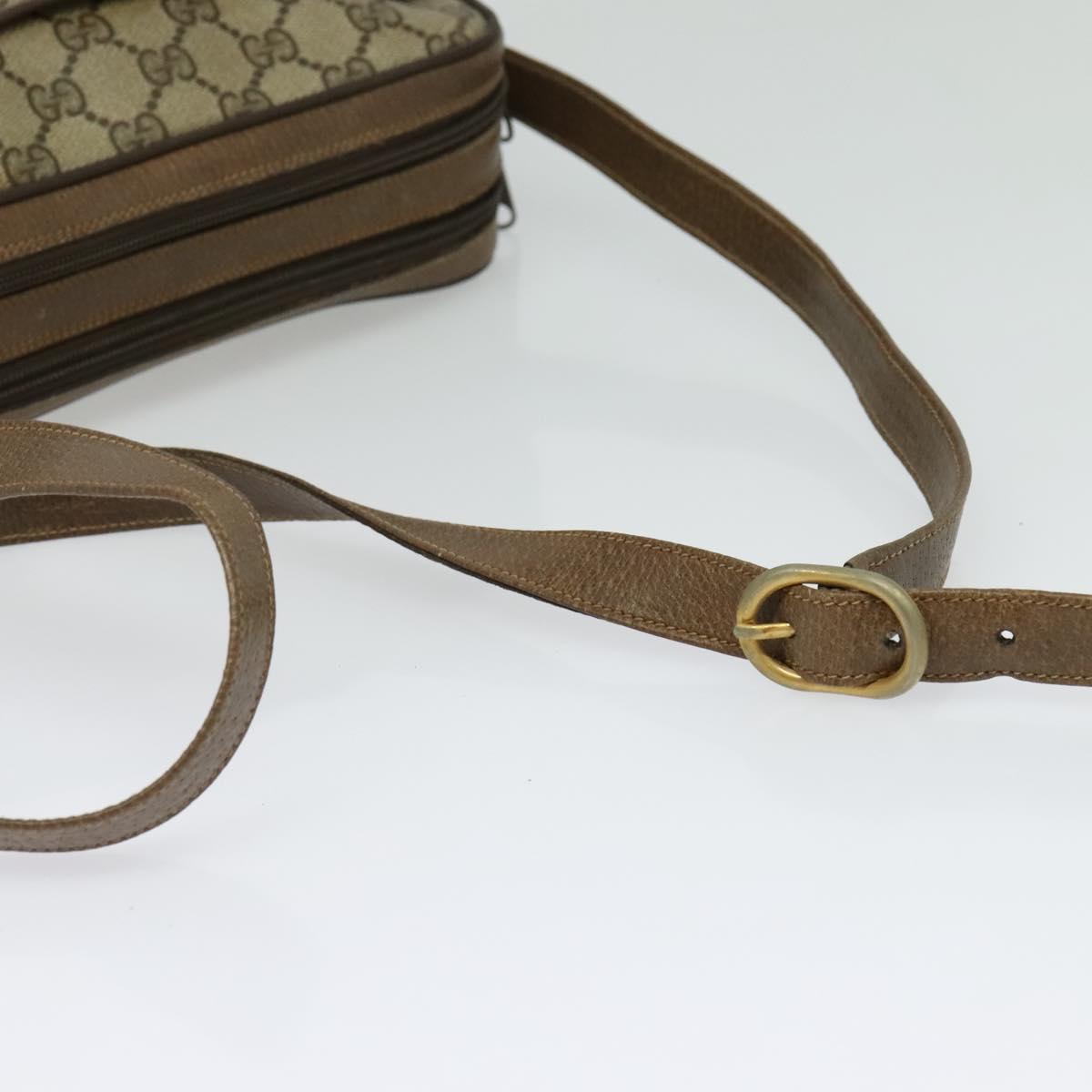 GUCCI GG Supreme Web Sherry Line Bag PVC Beige Gold 904 02 049 Auth ar13697
