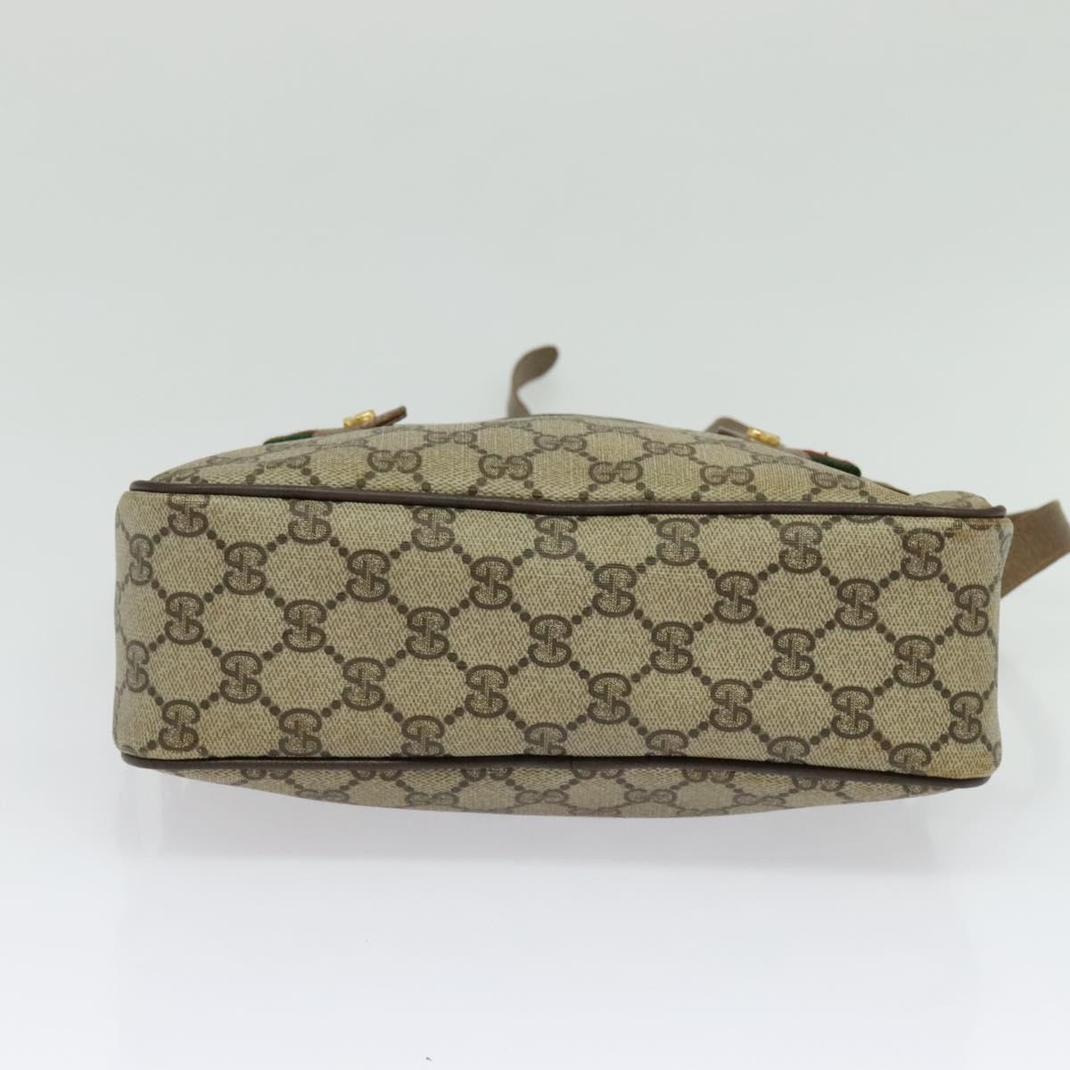 GUCCI GG Supreme Web Sherry Line Bag PVC Beige Gold 904 02 049 Auth ar13697
