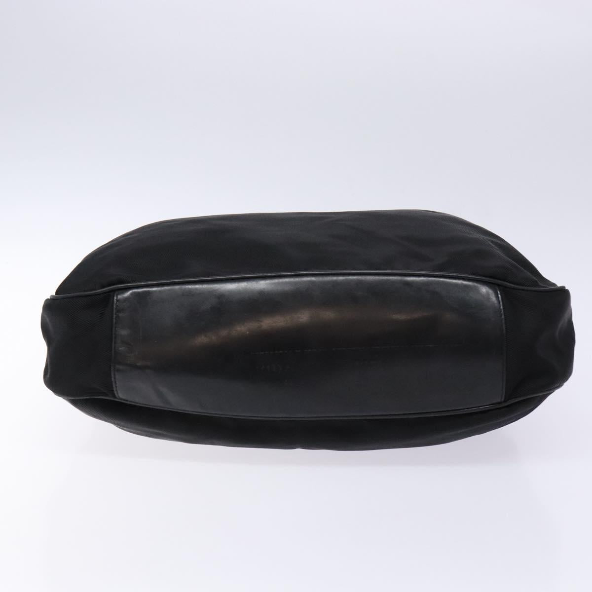 GUCCI Bamboo Shoulder Bag Nylon Black Silver 001 1577 Auth ar13698