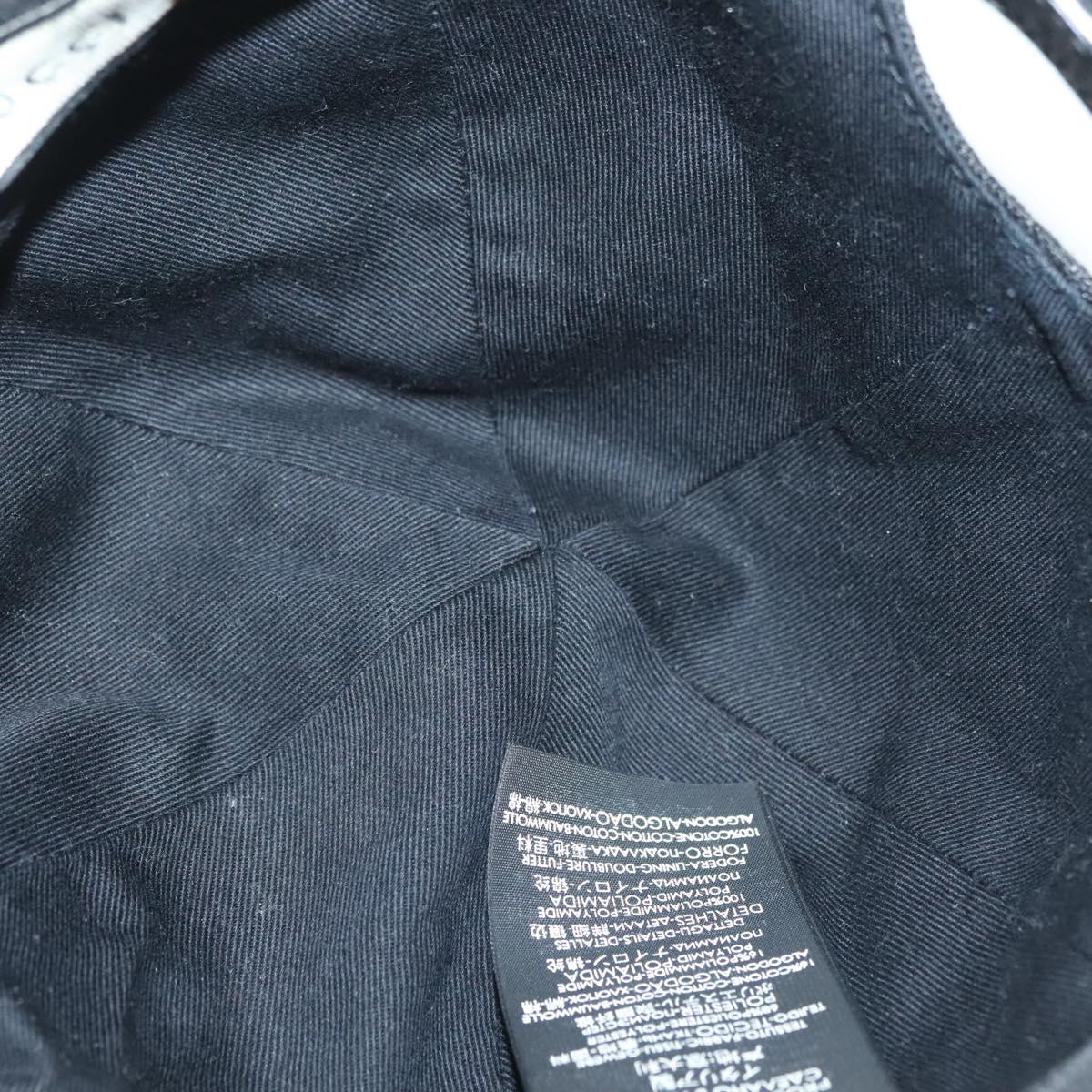 GUCCI GG Canvas Web Sherry Line Cap L Black Red Green 200035 Auth ar13699