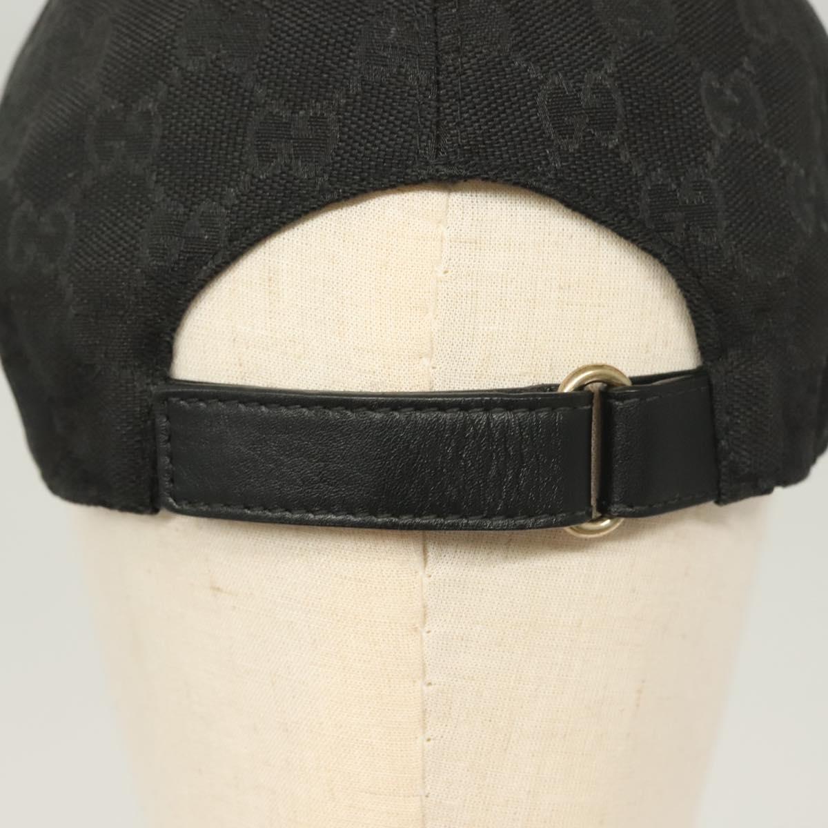 GUCCI GG Canvas Web Sherry Line Cap L Black Red Green 200035 Auth ar13699