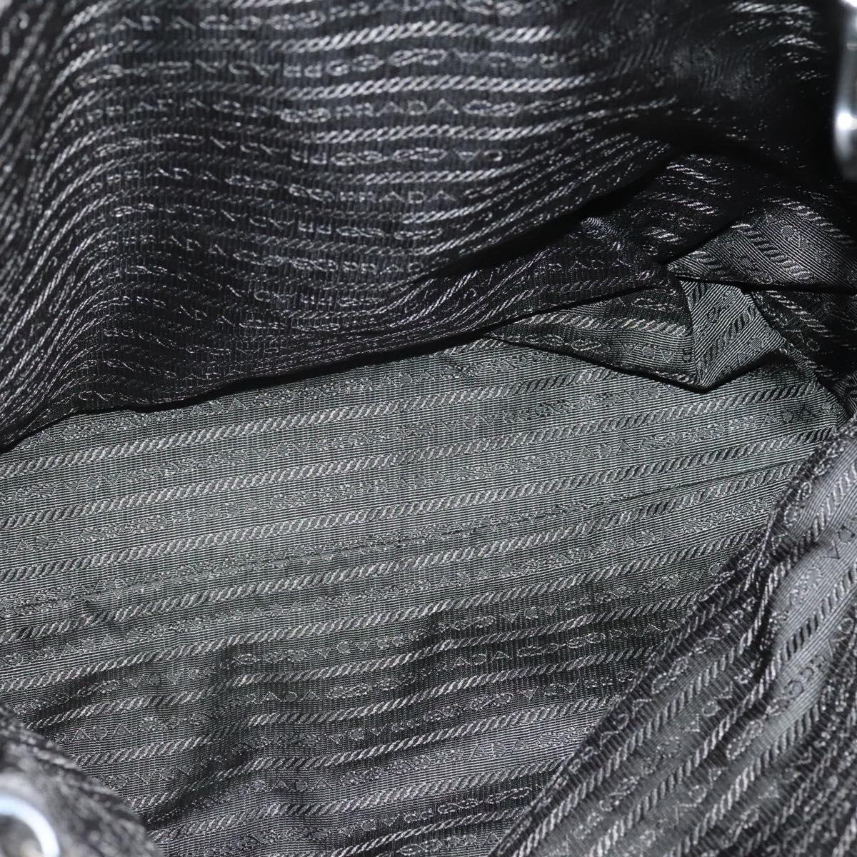 PRADA Hand Bag Leather 2way Gray Silver Auth ar13717