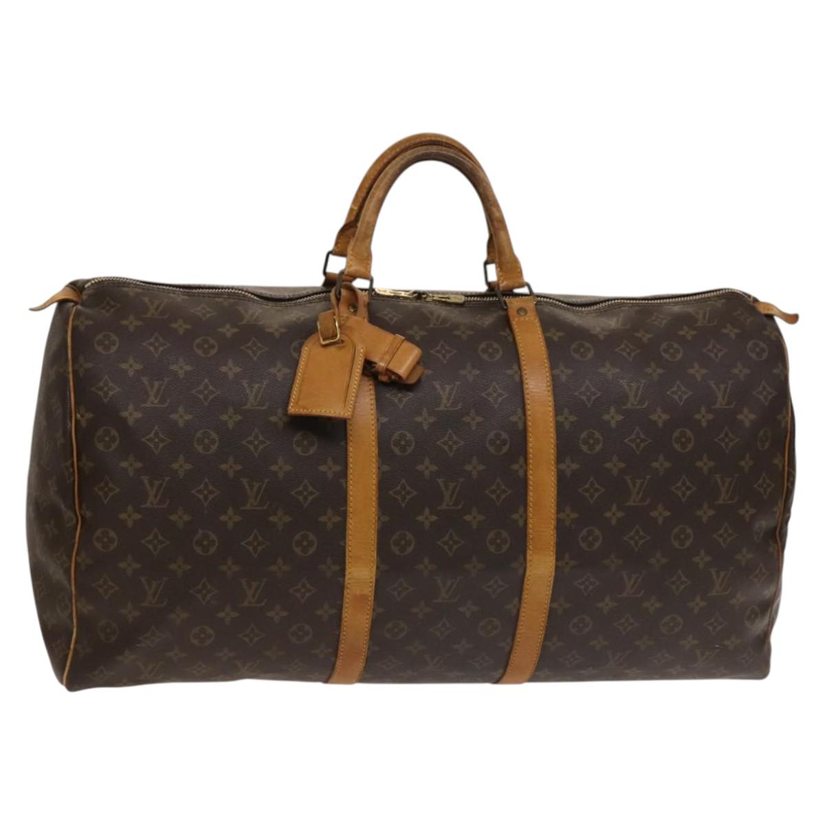 LOUIS VUITTON Monogram Keepall 60 Boston Bag M41422 LV Auth ar13733