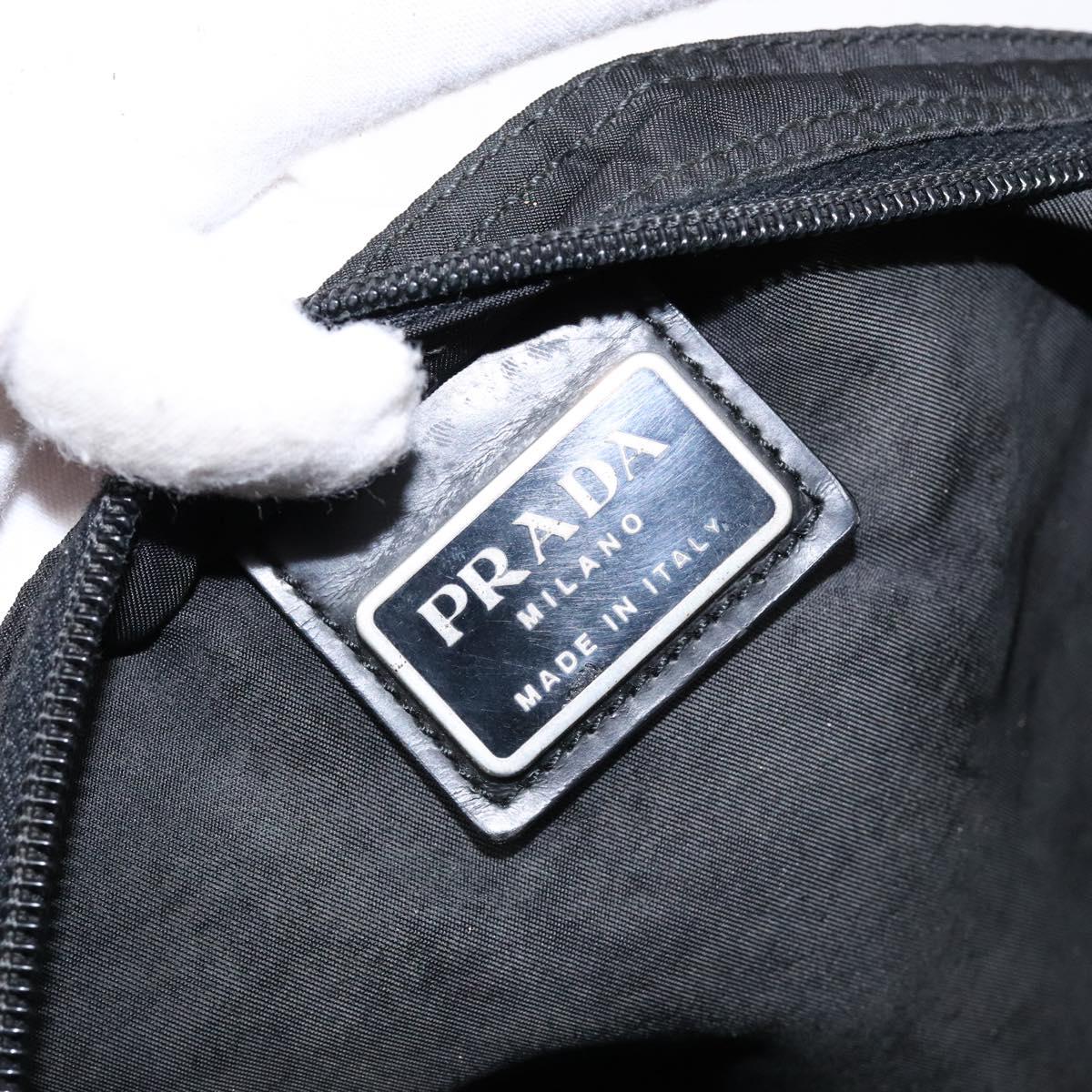 PRADA Shoulder Bag Nylon Black Silver Auth ar13740