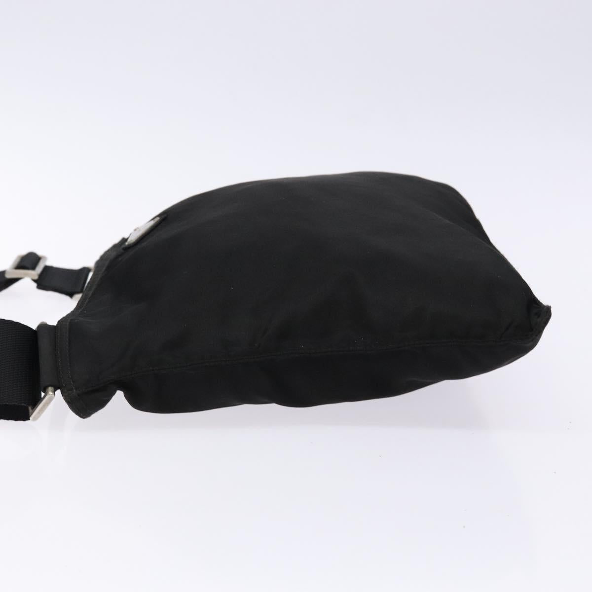PRADA Shoulder Bag Nylon Black Silver Auth ar13740