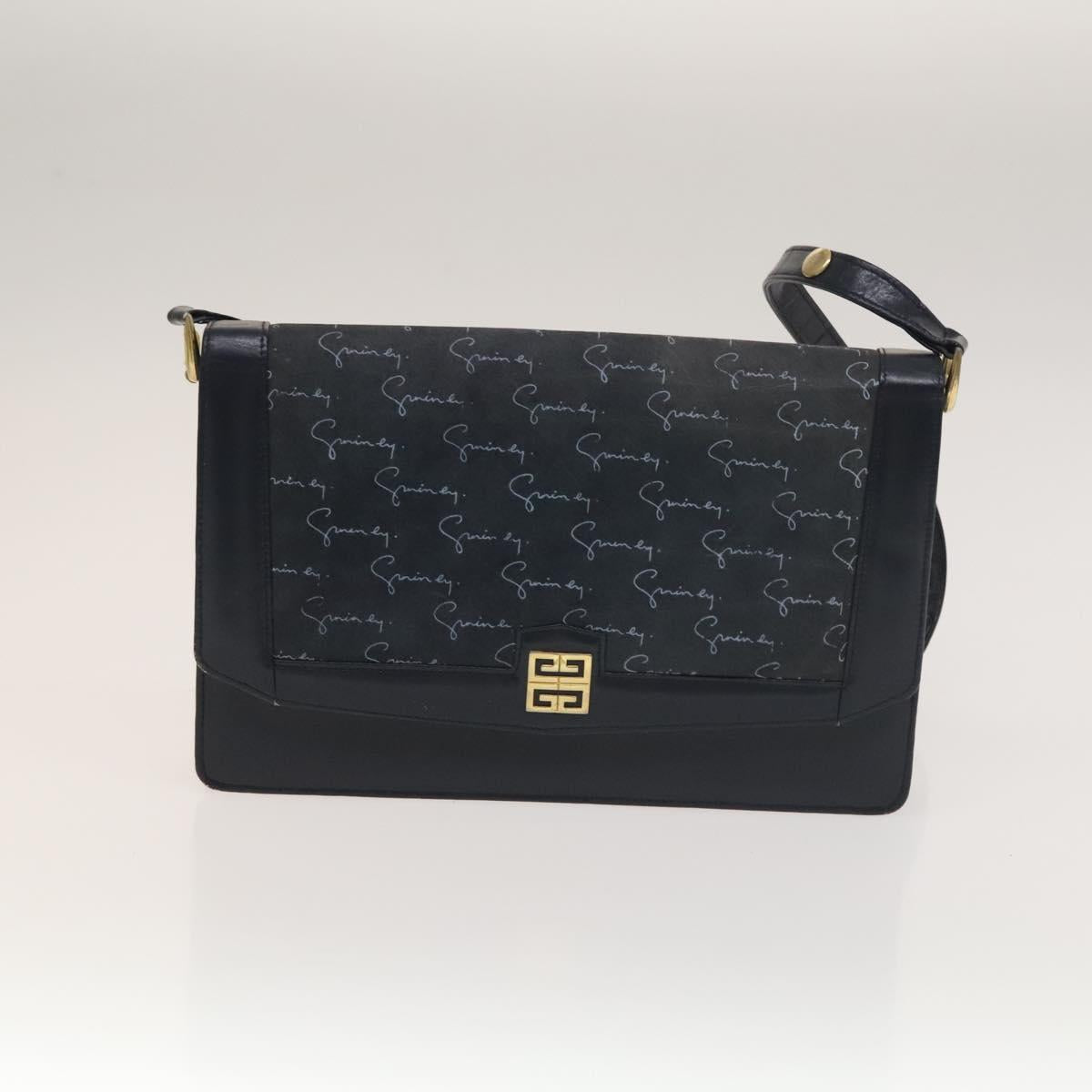 GIVENCHY Barry Shoulder Bag Leather 2 Set Navy Bordeaux Auth ar13745