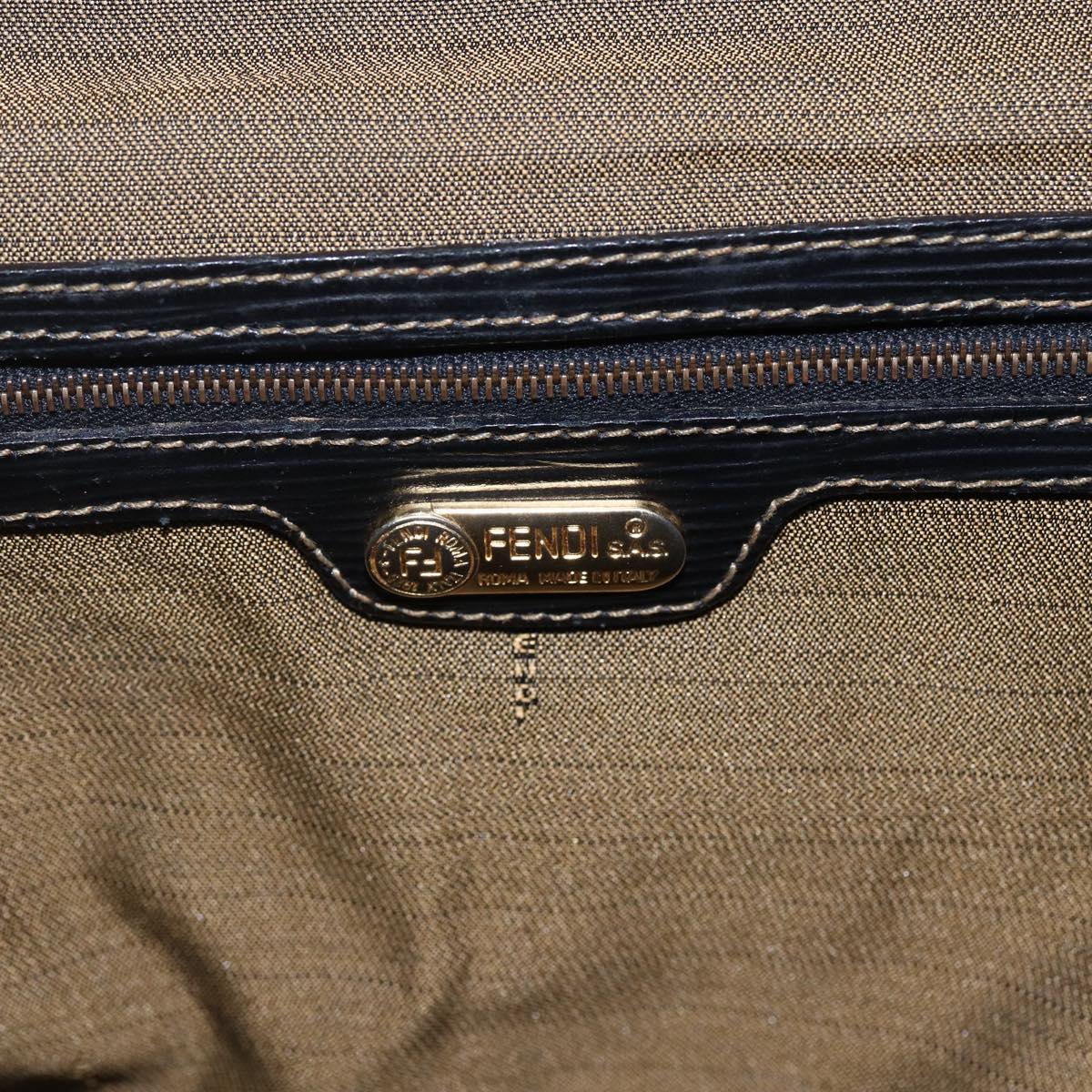 FENDI Zucca Canvas Backpack Brown Black gold Auth ar13750