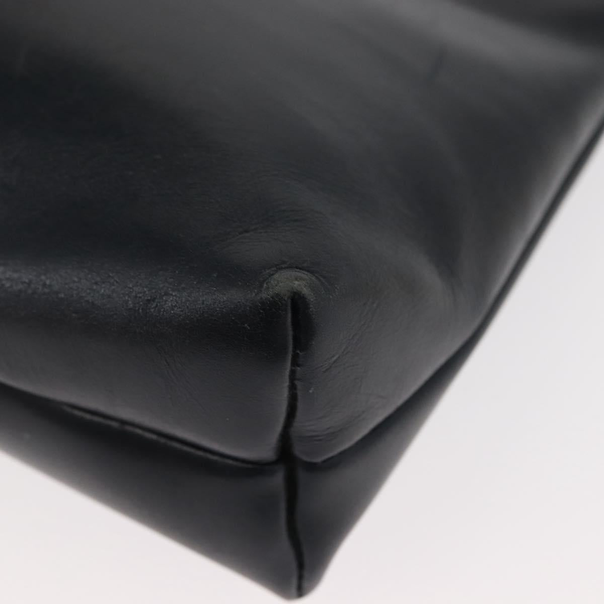 Salvatore Ferragamo Vala Shoulder Bag Leather Navy Gold Auth ar13751