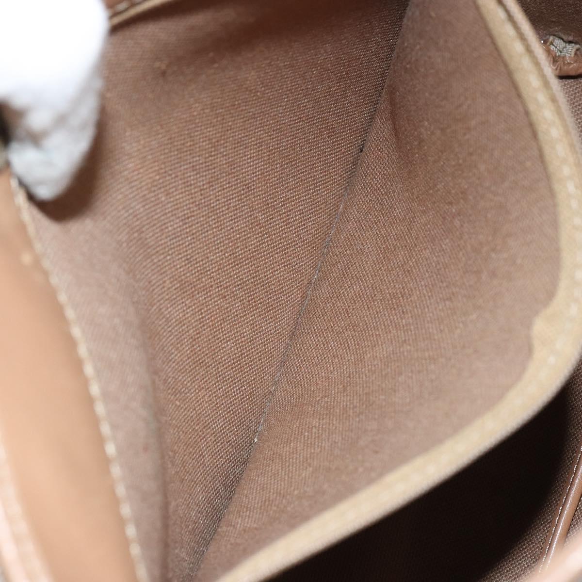 Christian Dior Honeycomb Canvas Shoulder Bag PVC Leather Beige Gold Auth ar13753