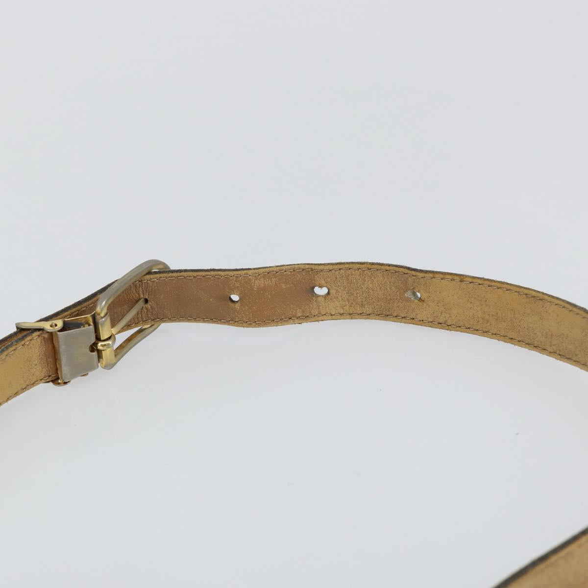 Christian Dior Honeycomb Canvas Shoulder Bag PVC Leather Beige Gold Auth ar13753