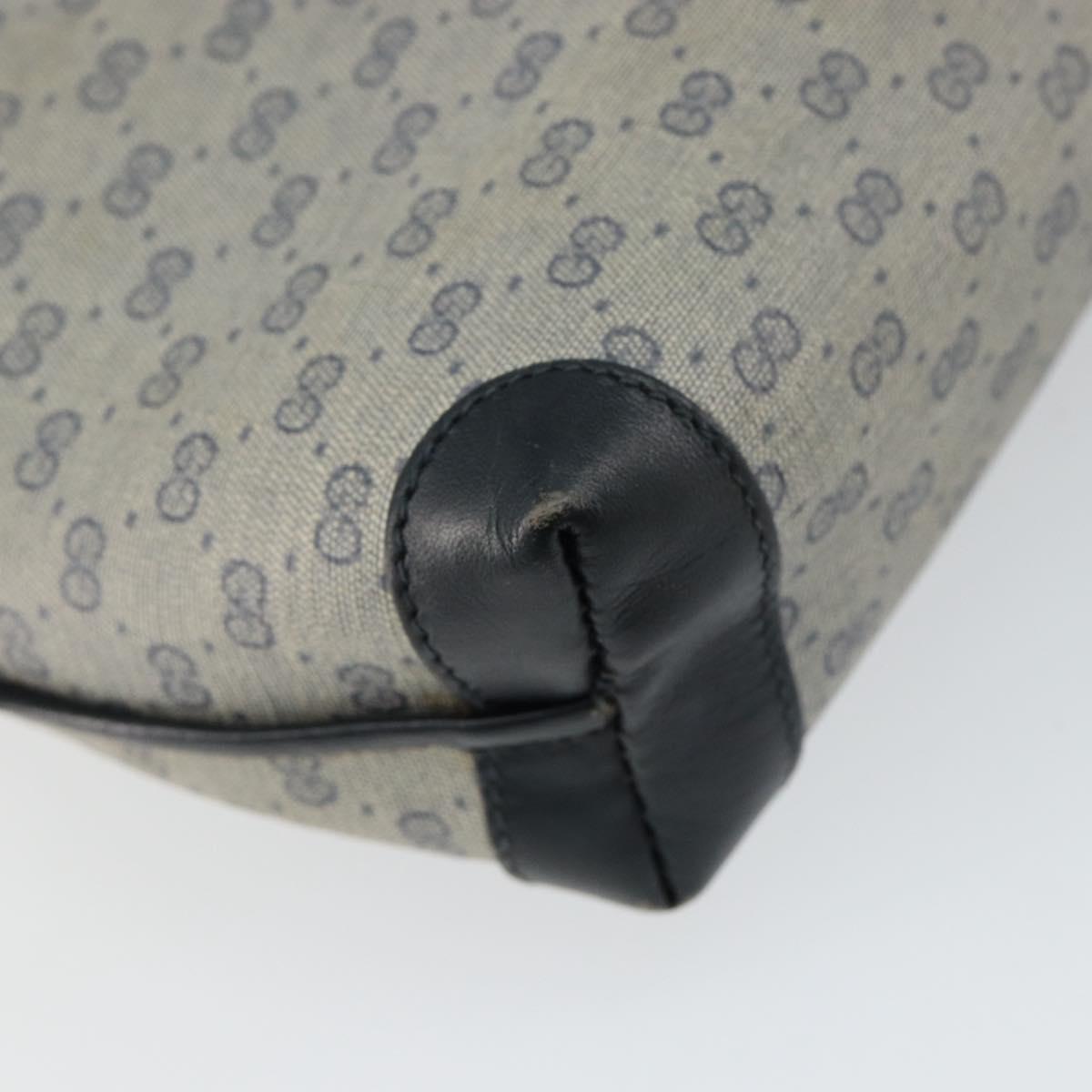 GUCCI Micro GG Canvas Bag PVC Leather Navy Gold 007 115 0093 Auth ar13754