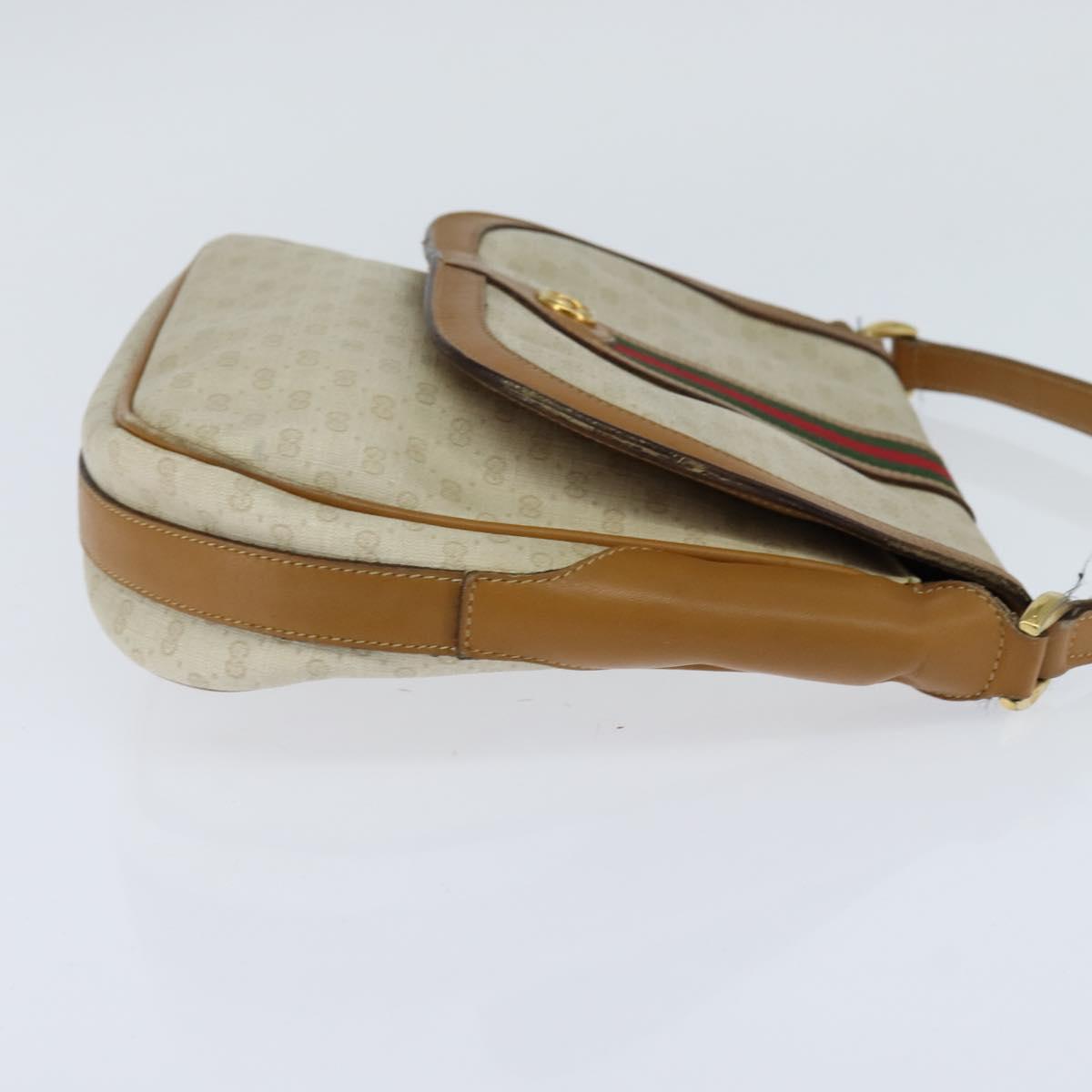 GUCCI Micro GG Supreme Web Sherry Line Bag PVC Beige 001 115 0914 Auth ar13755