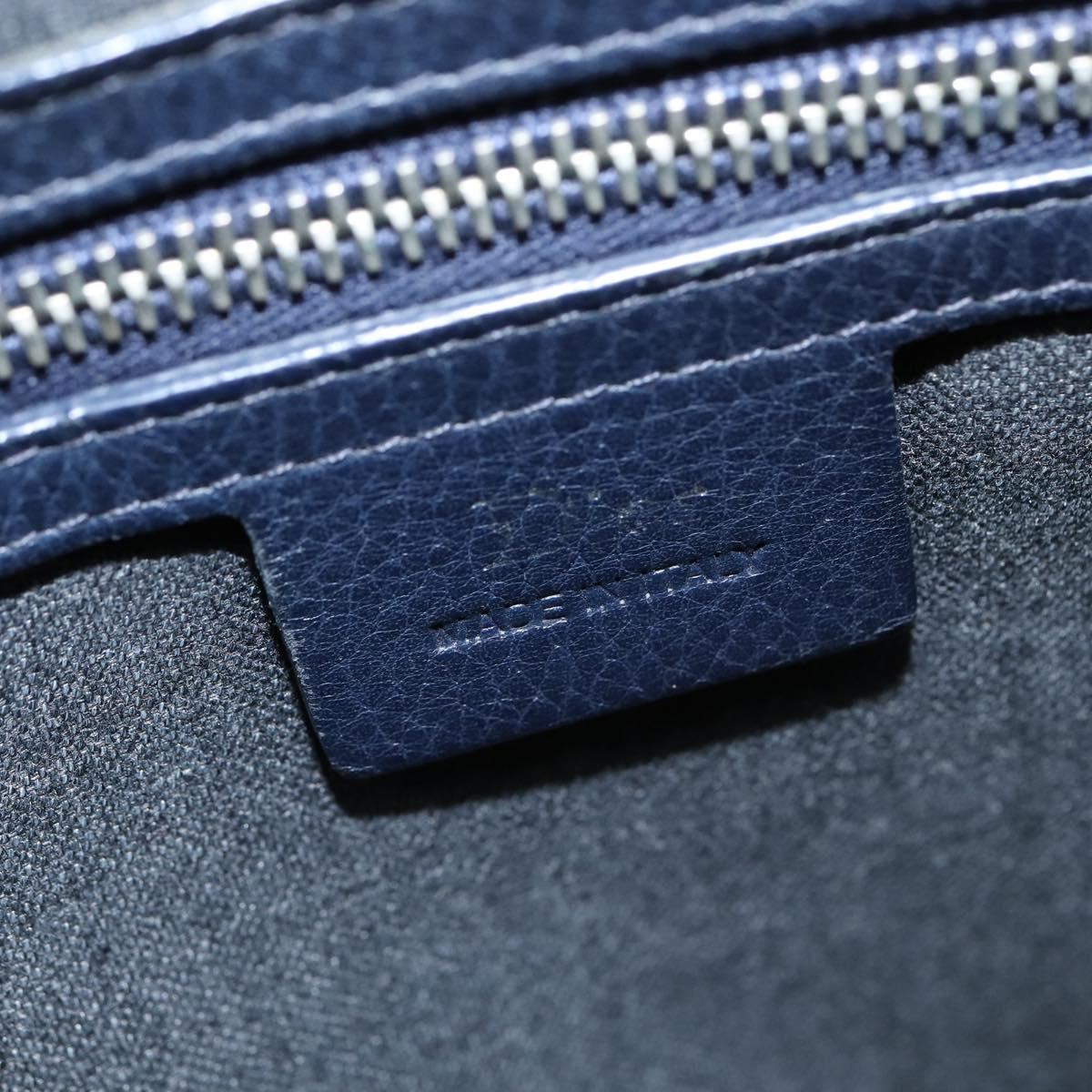 Christian Dior Business Bag Leather 2ways Navy Silver Auth ar13763