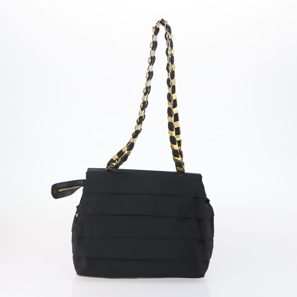 Salvatore Ferragamo Vala Bag Leather Canvas 3Set Black Auth ar13765