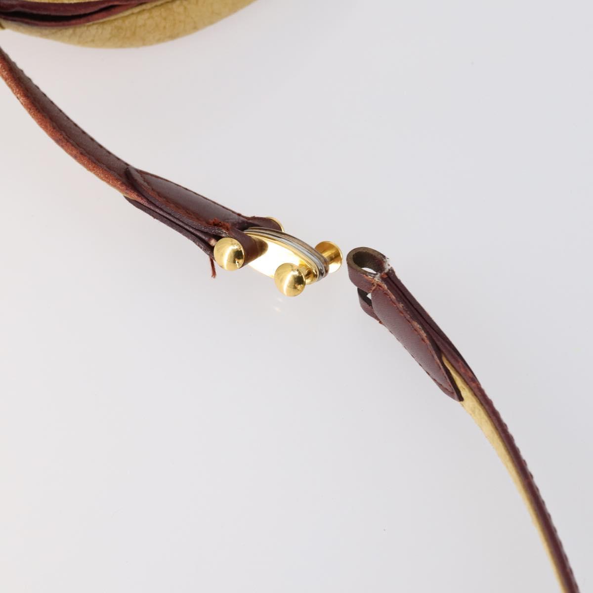 CARTIER Must Line Clutch Bag Leather 3 Set Bordeaux Black beige Auth ar13766